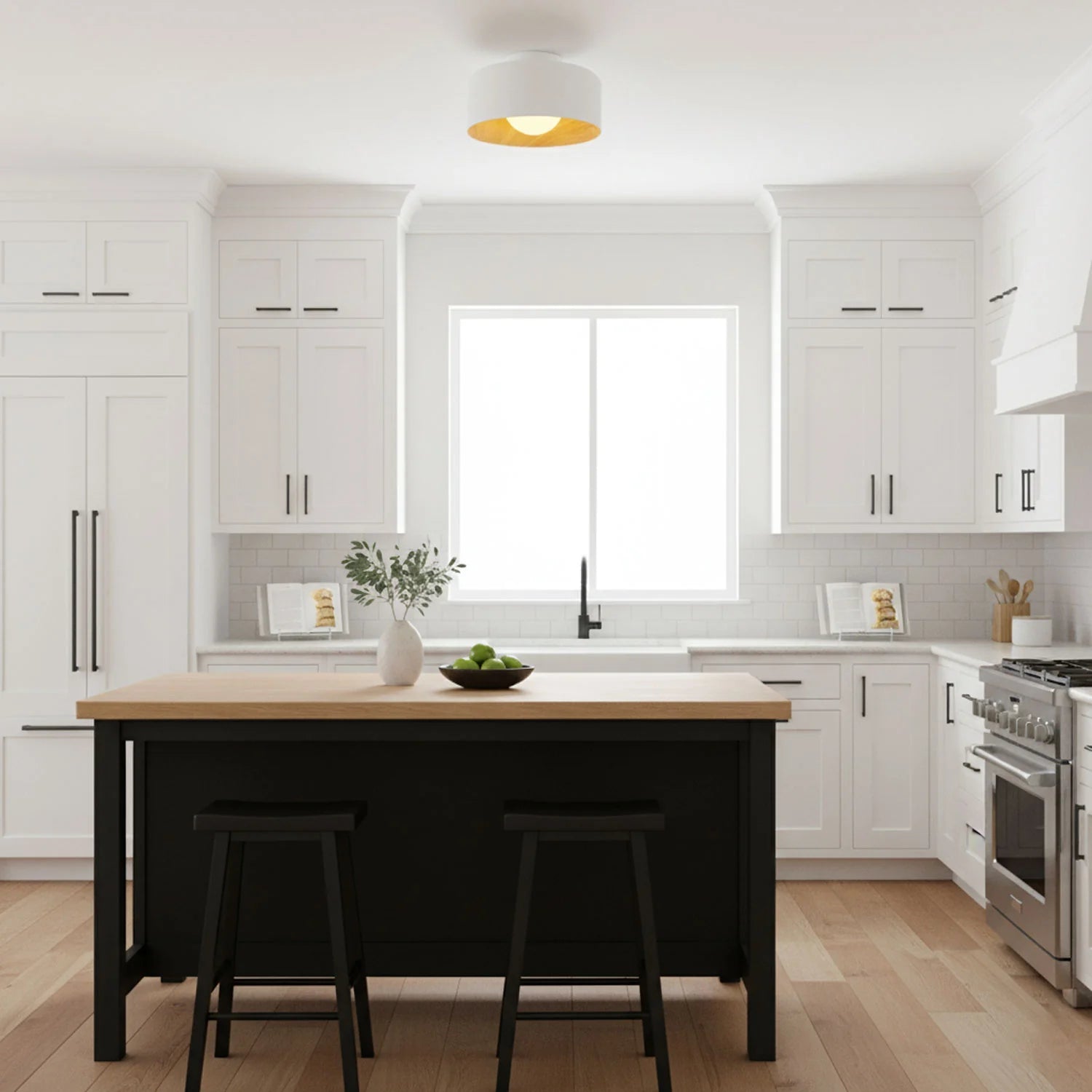 Plafonnier Rond Effet Bois Intérieur | TAMBOUR™