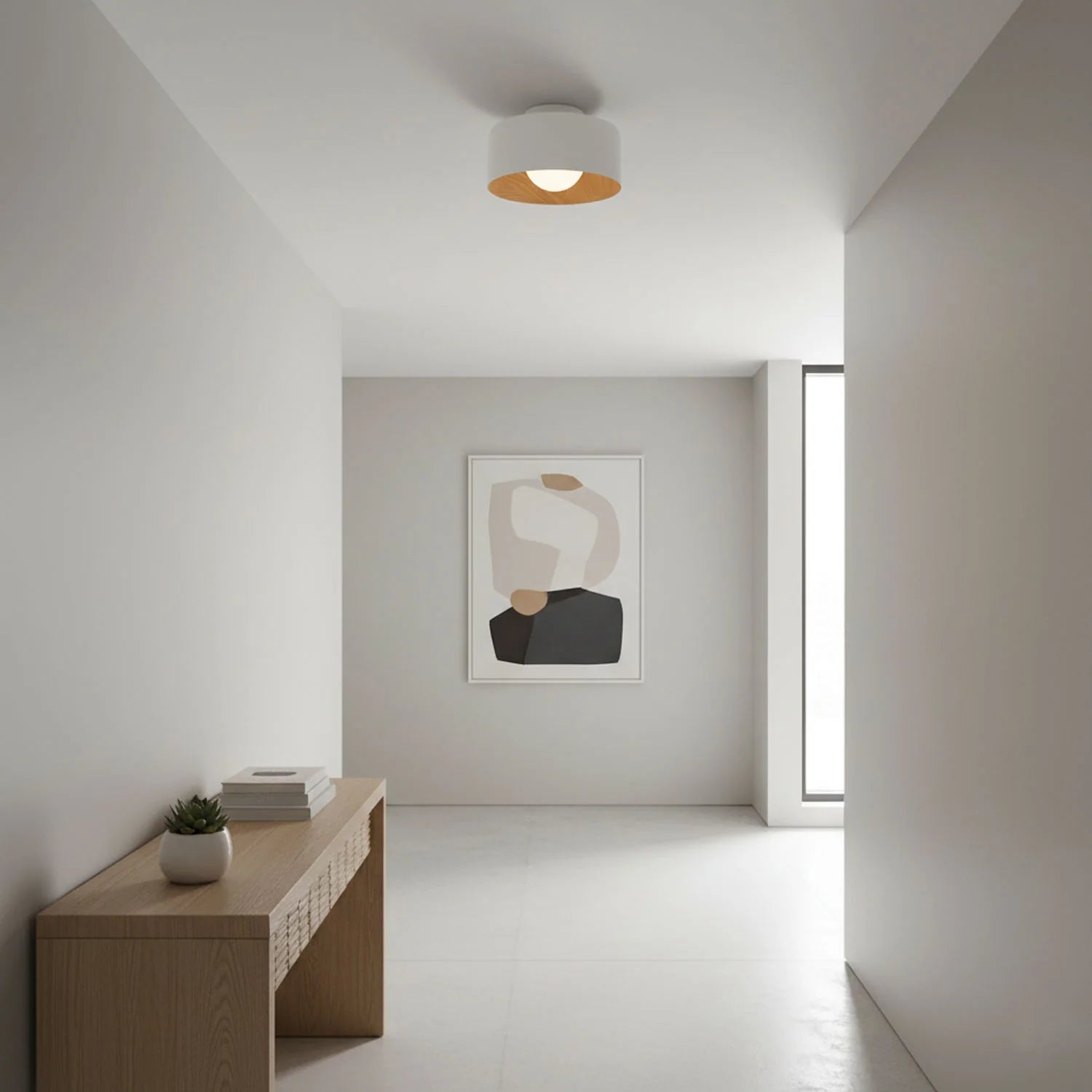 Plafonnier Rond Effet Bois Intérieur | TAMBOUR™