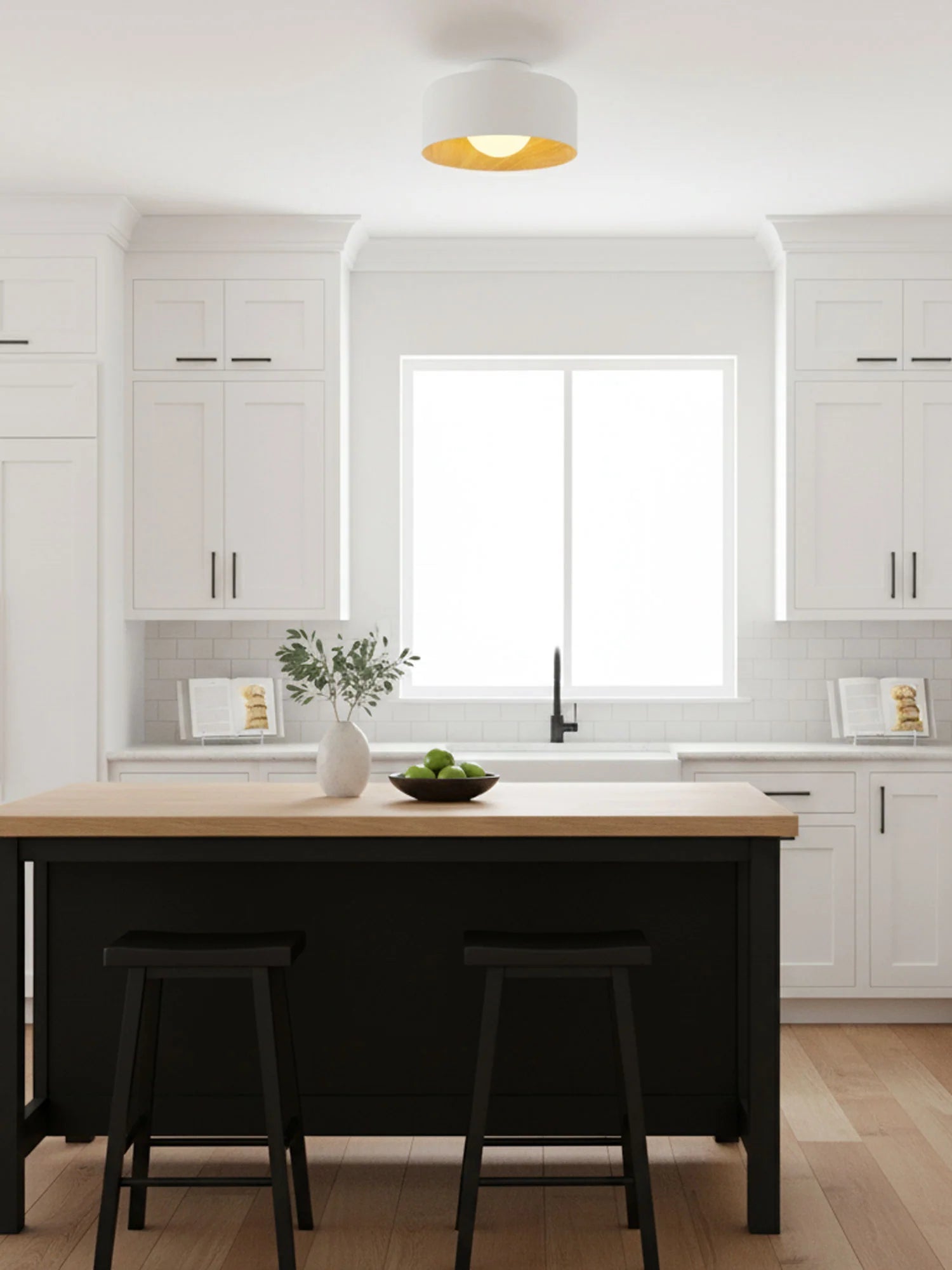 Plafonnier Rond Effet Bois Intérieur | TAMBOUR™