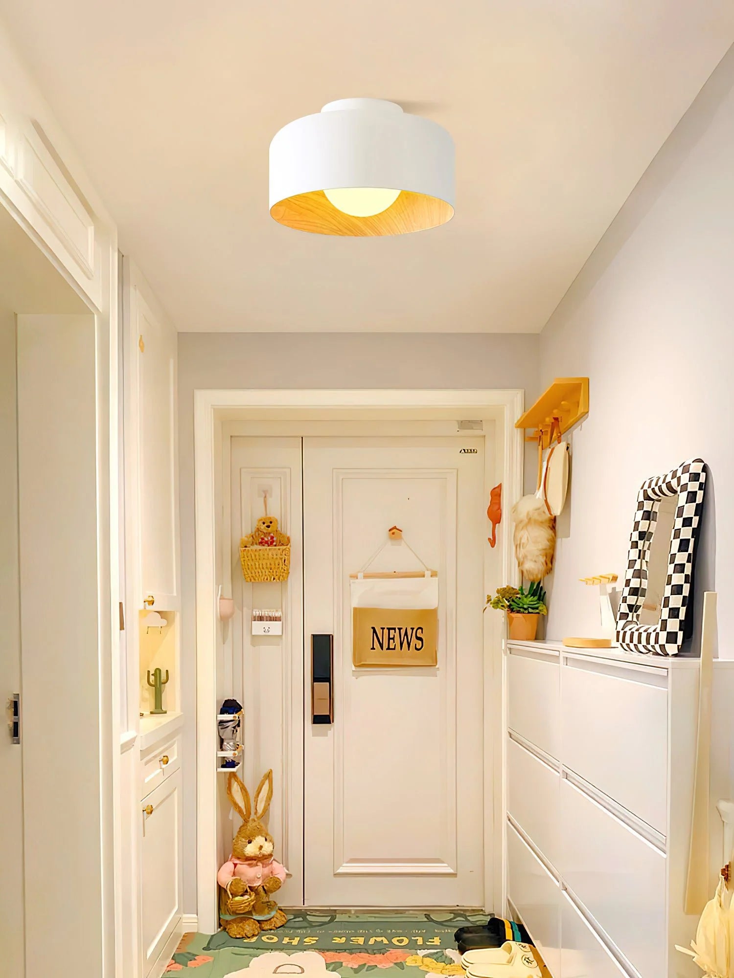 Plafonnier Rond Effet Bois Intérieur | TAMBOUR™