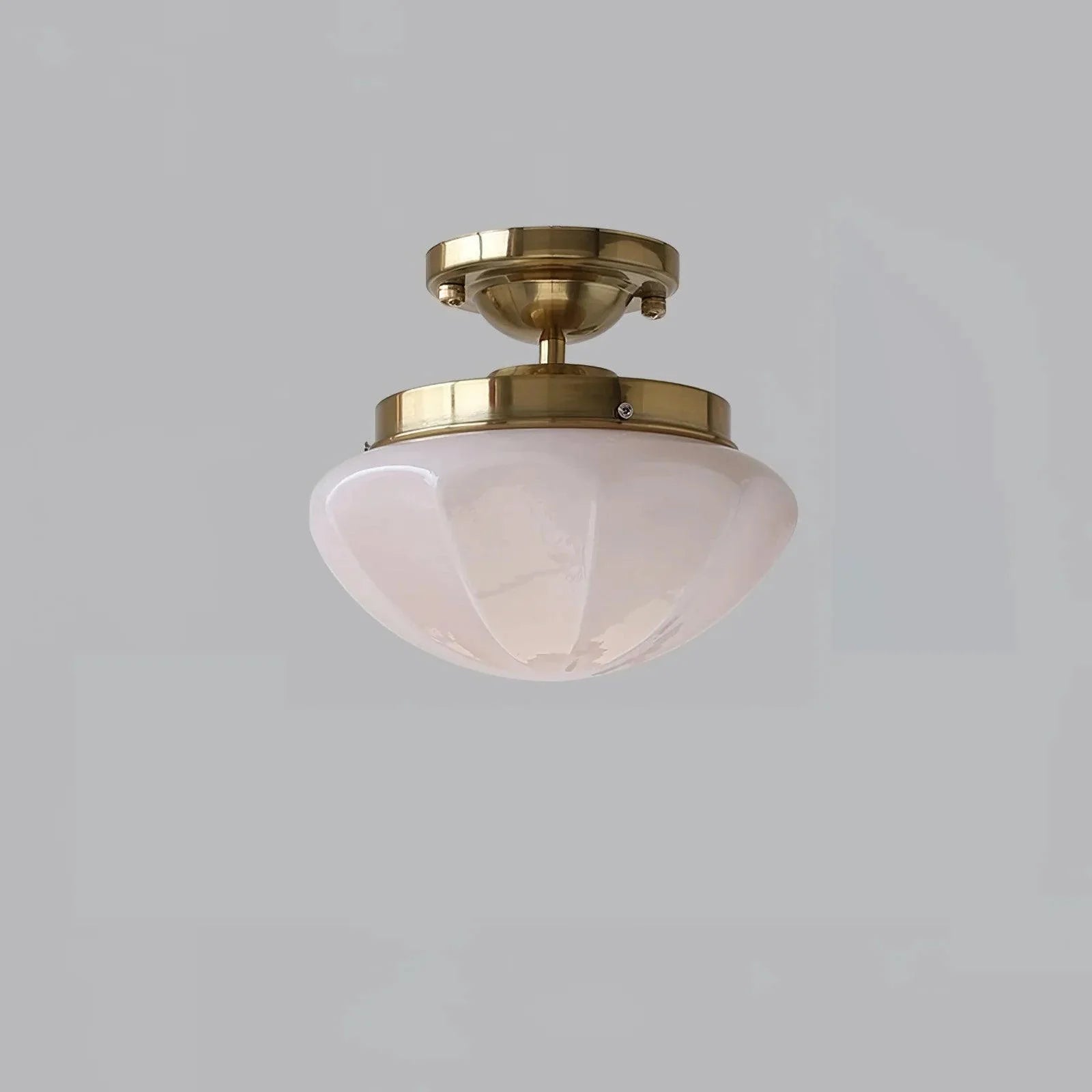 Plafonnier Semi-Encastré en Verre Crème — Lampe Plafond Style Français Contemporain | MOUSSELINE™