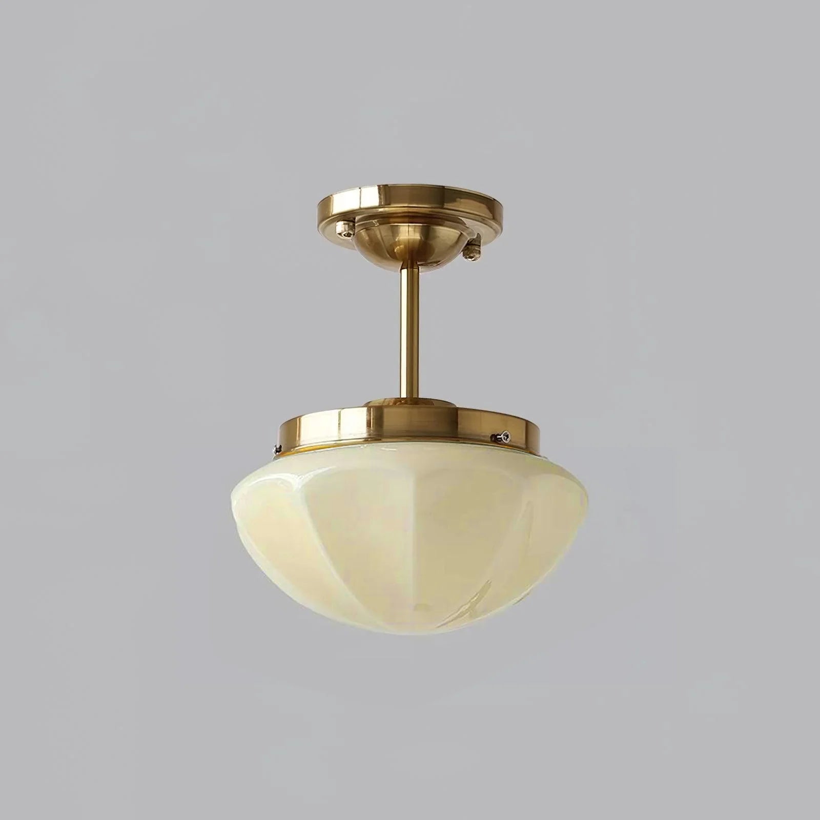 Plafonnier Semi-Encastré en Verre Crème — Lampe Plafond Style Français Contemporain | MOUSSELINE™