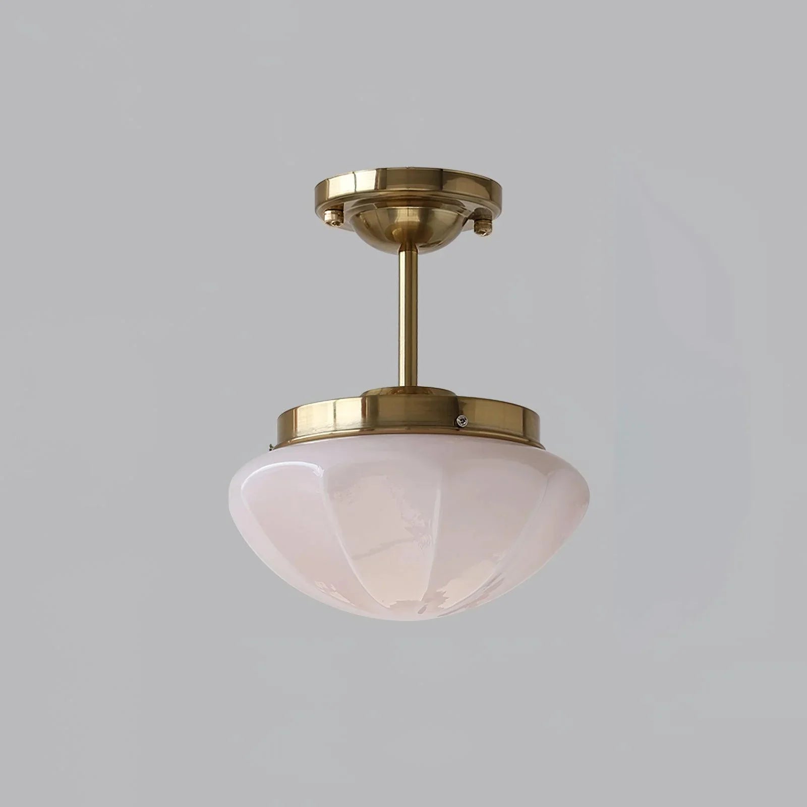 Plafonnier Semi-Encastré en Verre Crème — Lampe Plafond Style Français Contemporain | MOUSSELINE™