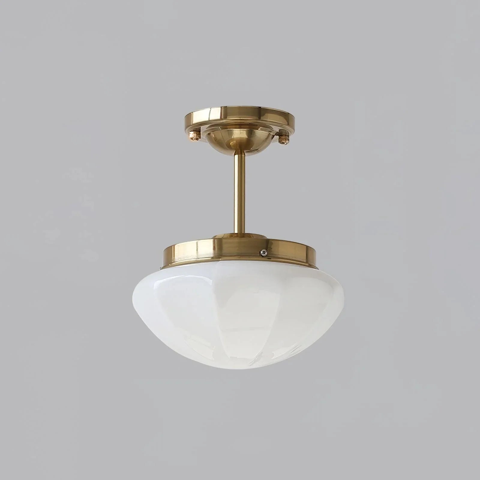 Plafonnier Semi-Encastré en Verre Crème — Lampe Plafond Style Français Contemporain | MOUSSELINE™