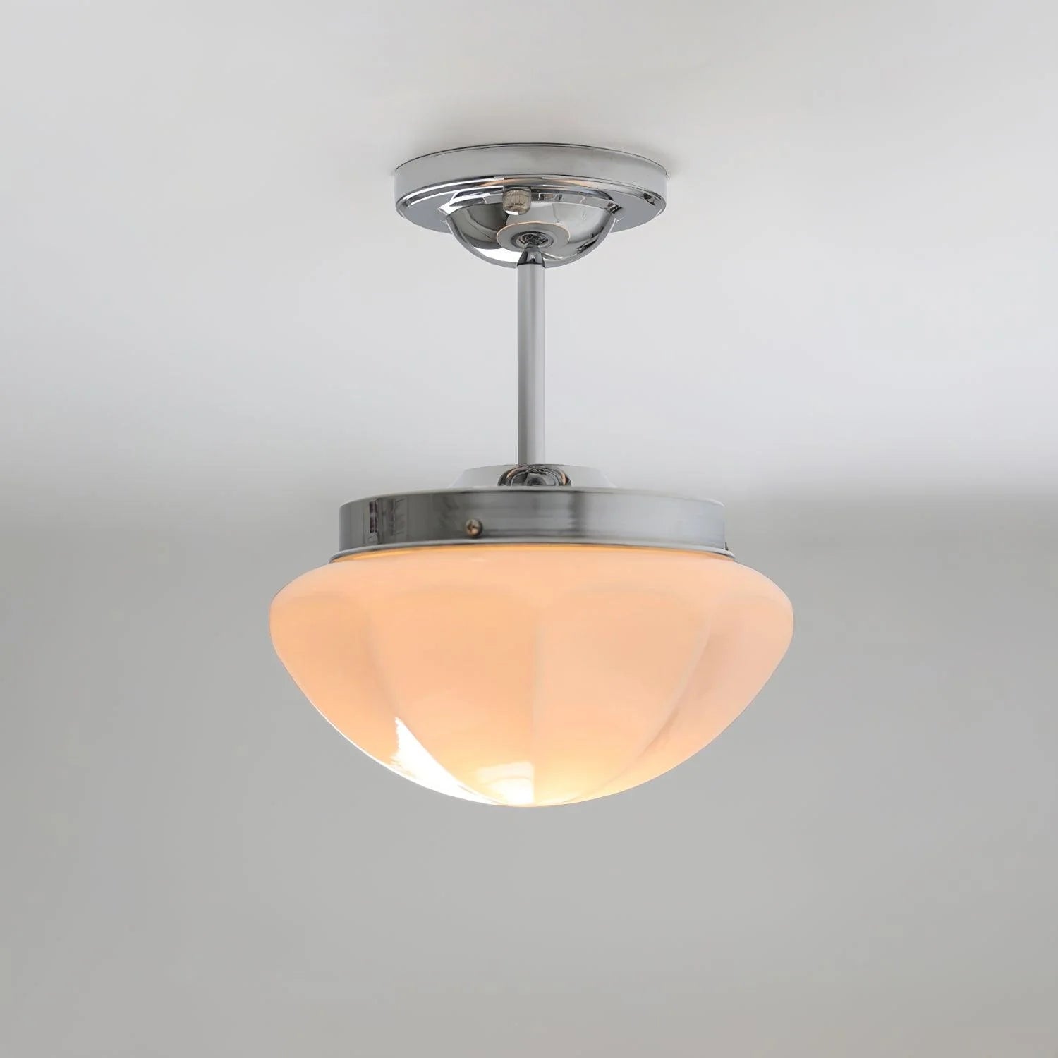 Plafonnier Semi-Encastré en Verre Crème — Lampe Plafond Style Français Contemporain | MOUSSELINE™