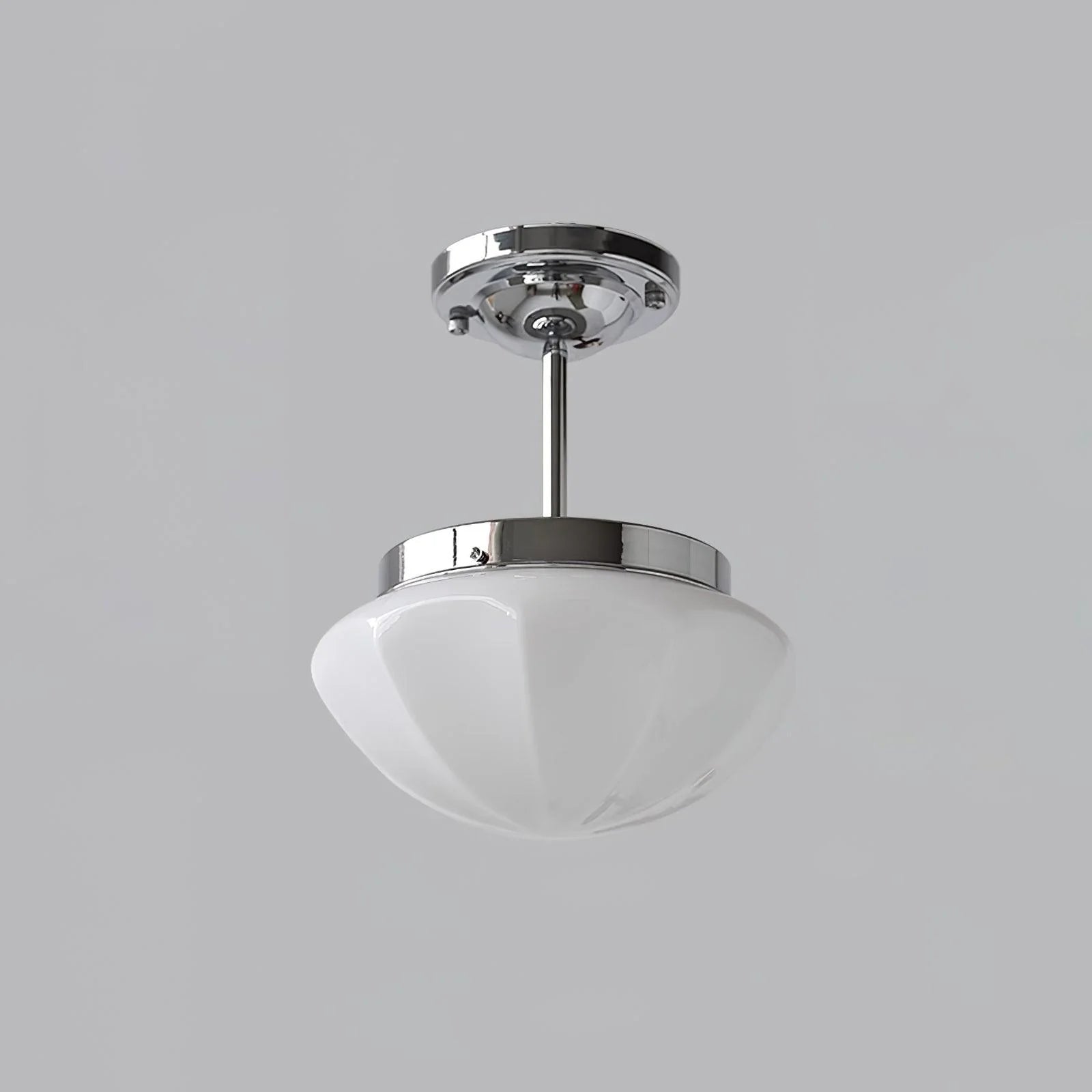 Plafonnier Semi-Encastré en Verre Crème — Lampe Plafond Style Français Contemporain | MOUSSELINE™