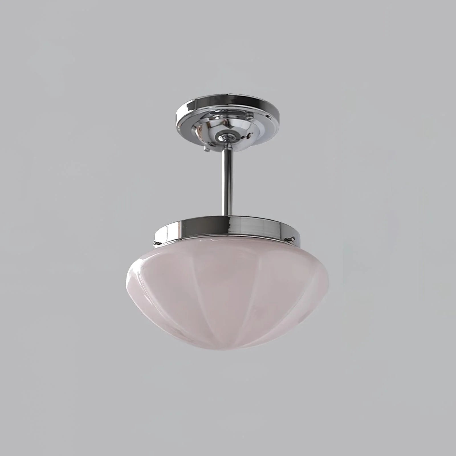 Plafonnier Semi-Encastré en Verre Crème — Lampe Plafond Style Français Contemporain | MOUSSELINE™