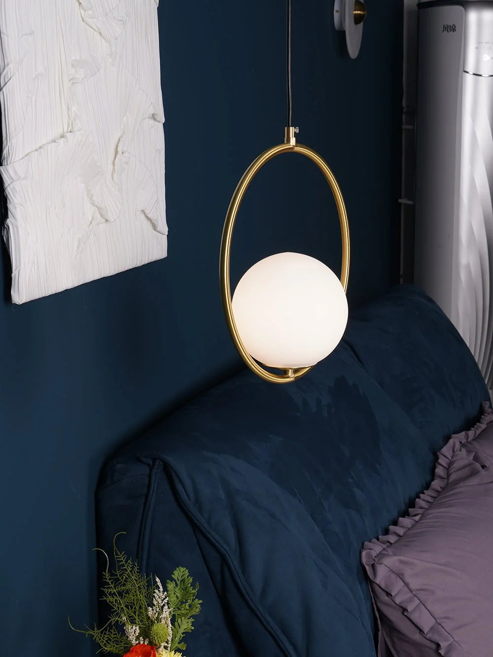 Suspension Boule de Verre & Tige Métal — Petit Lustre Style Bar Minimaliste | GOUTTELETTE™