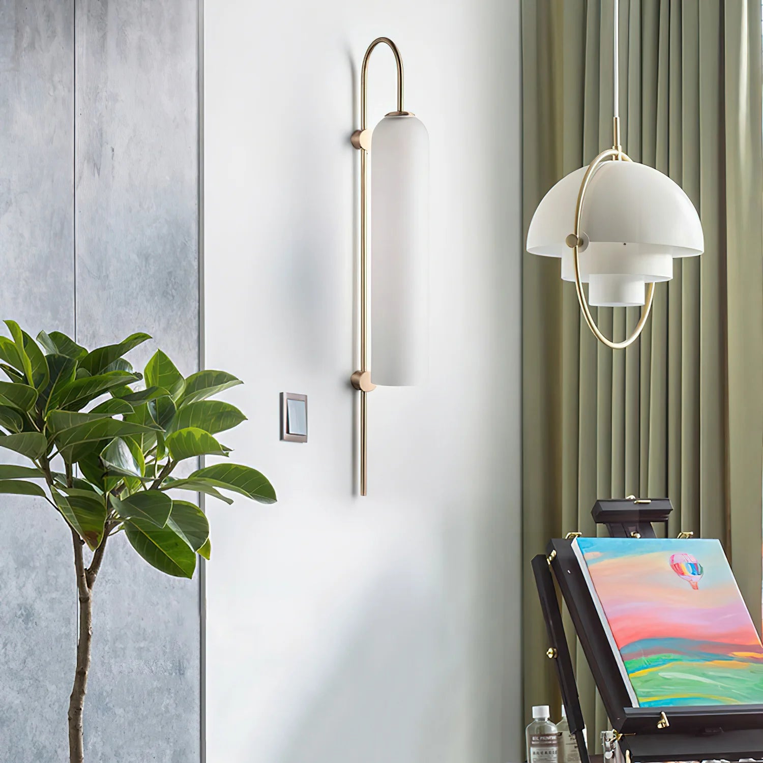 Applique Murale Tube en Verre Coloré — Lampe Chevet Style Nordique Moderne | FUSEAU™