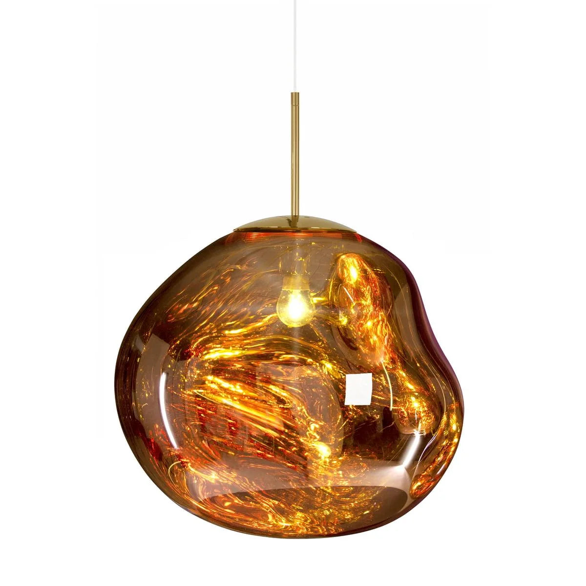 Suspension Design Verre Effet Lave Métallique pour Salon & Salle à Manger | LAVE™