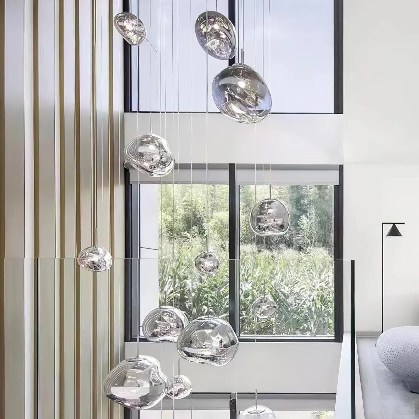 Suspension Design Verre Effet Lave Métallique pour Salon & Salle à Manger | LAVE™