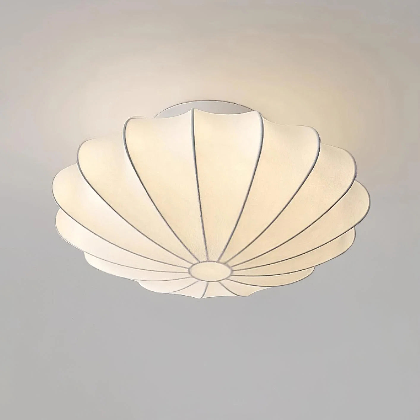 Plafonnier Abat-jour en Soie Ivoire — Downlight Style Art Déco Nordique | IVOIRE™
