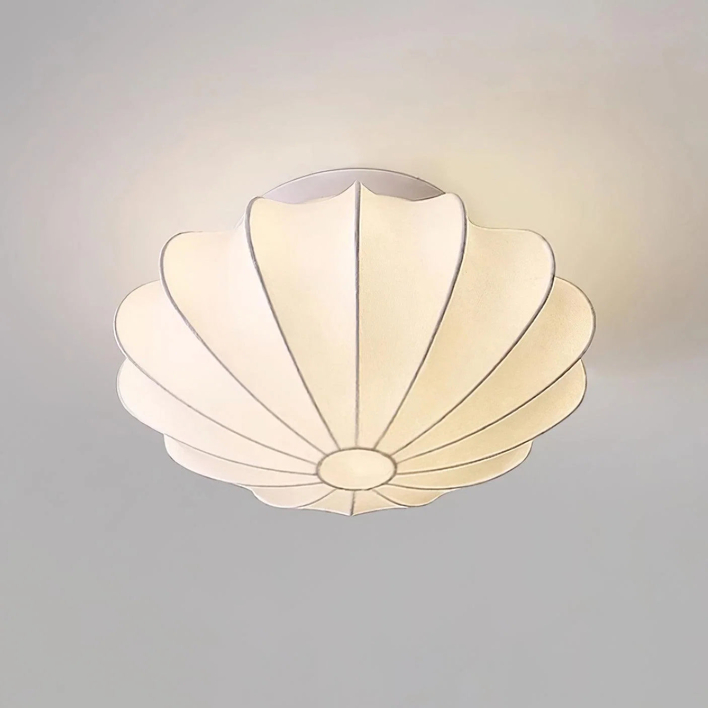 Plafonnier Abat-jour en Soie Ivoire — Downlight Style Art Déco Nordique | IVOIRE™