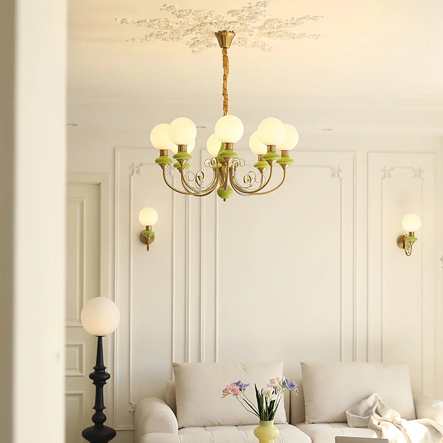 Suspension Bouquet de Globes en Verre — Lustre Rétro Français Style Vintage | BOUQUET™
