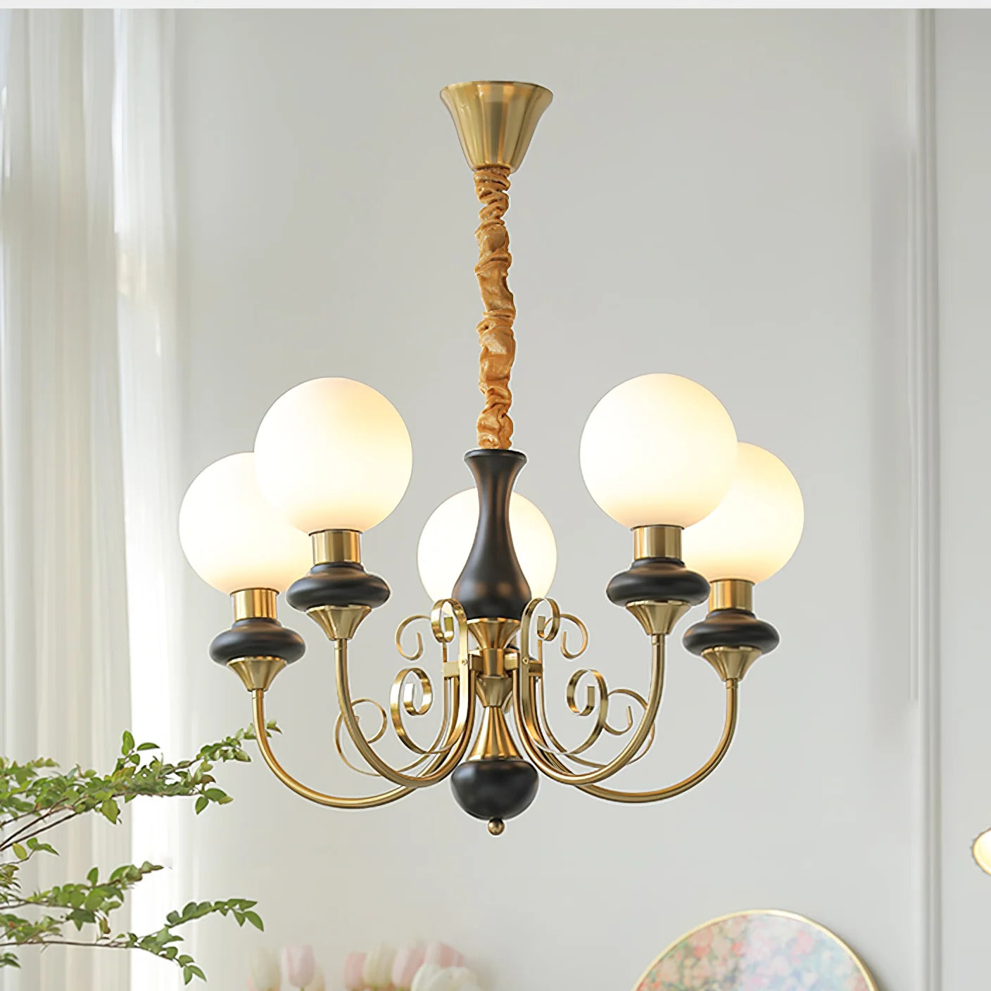 Suspension Bouquet de Globes en Verre — Lustre Rétro Français Style Vintage | BOUQUET™