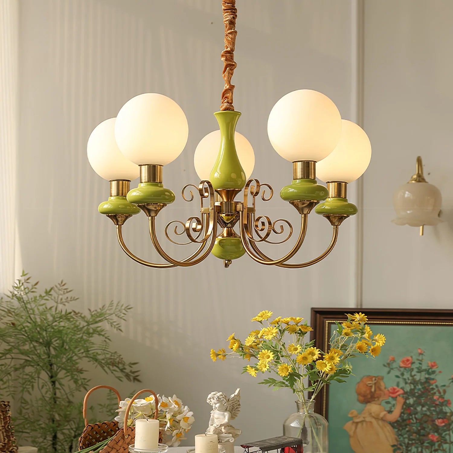 Suspension Bouquet de Globes en Verre — Lustre Rétro Français Style Vintage | BOUQUET™