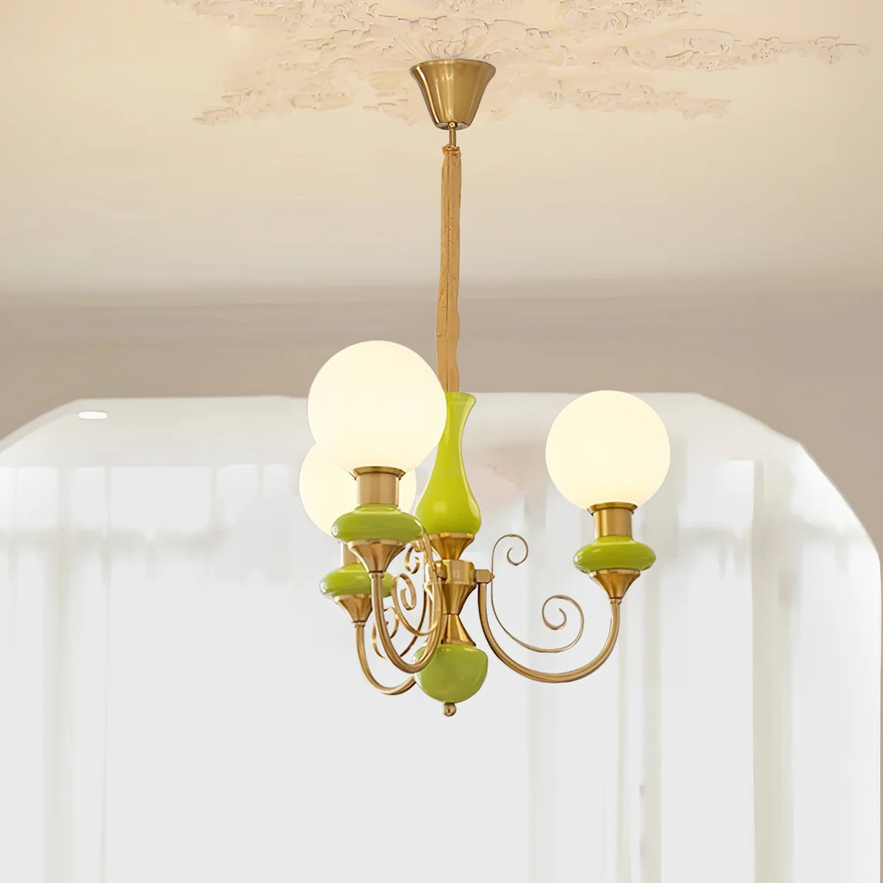 Suspension Bouquet de Globes en Verre — Lustre Rétro Français Style Vintage | BOUQUET™