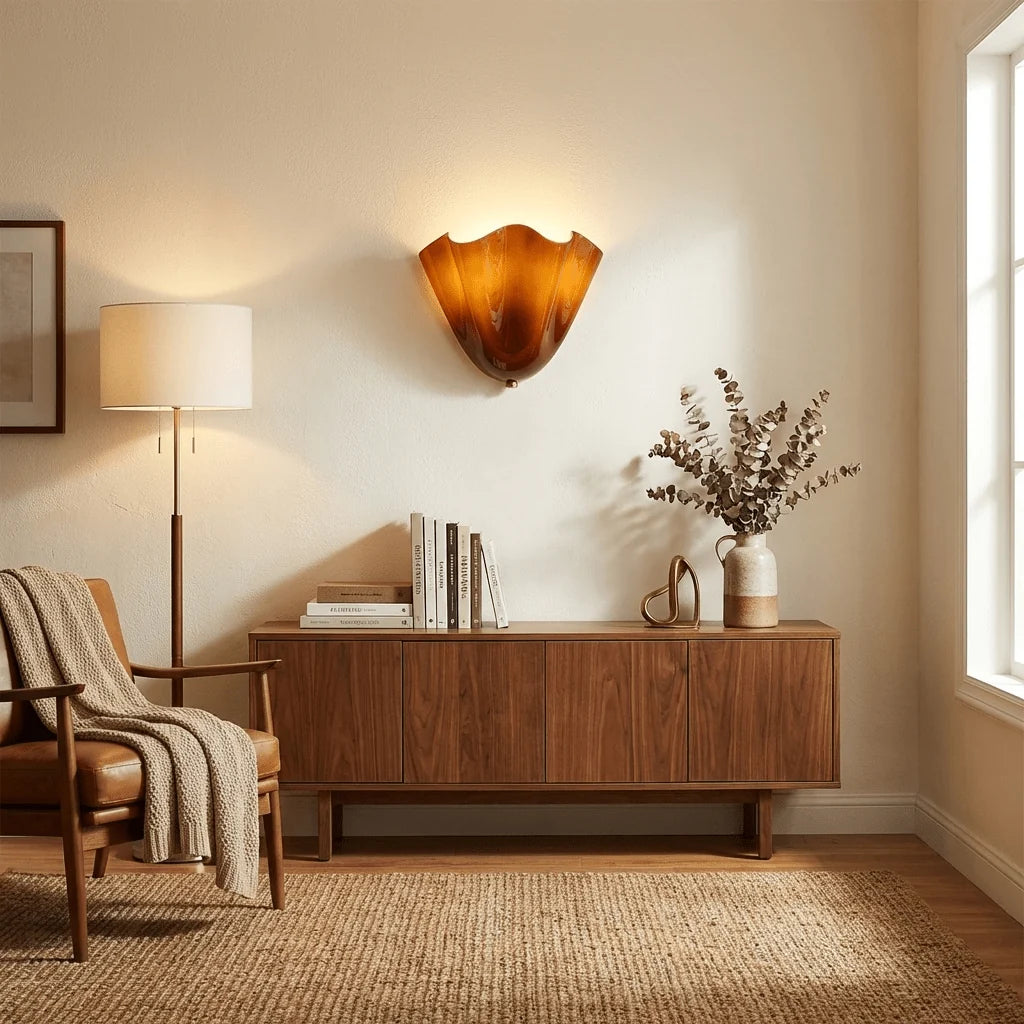 Applique Murale Design Verre Coloré Rétro Française pour Chambre & Salon | PÉTALE™