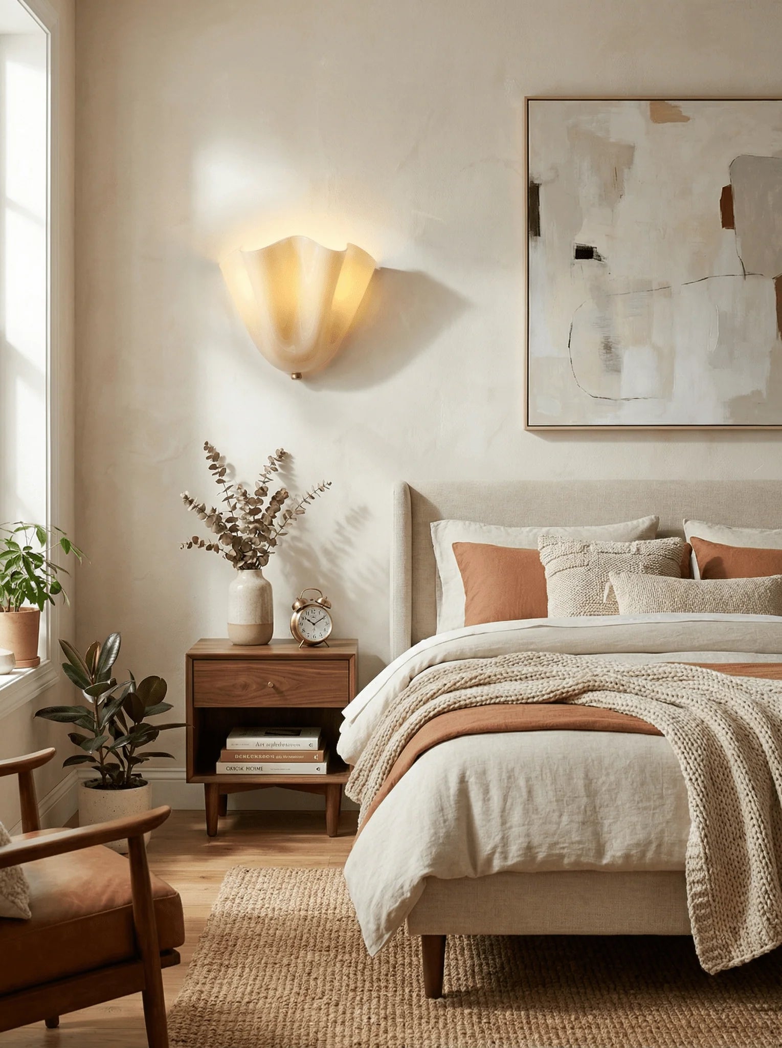 Applique Murale Design Verre Coloré Rétro Française pour Chambre & Salon | PÉTALE™