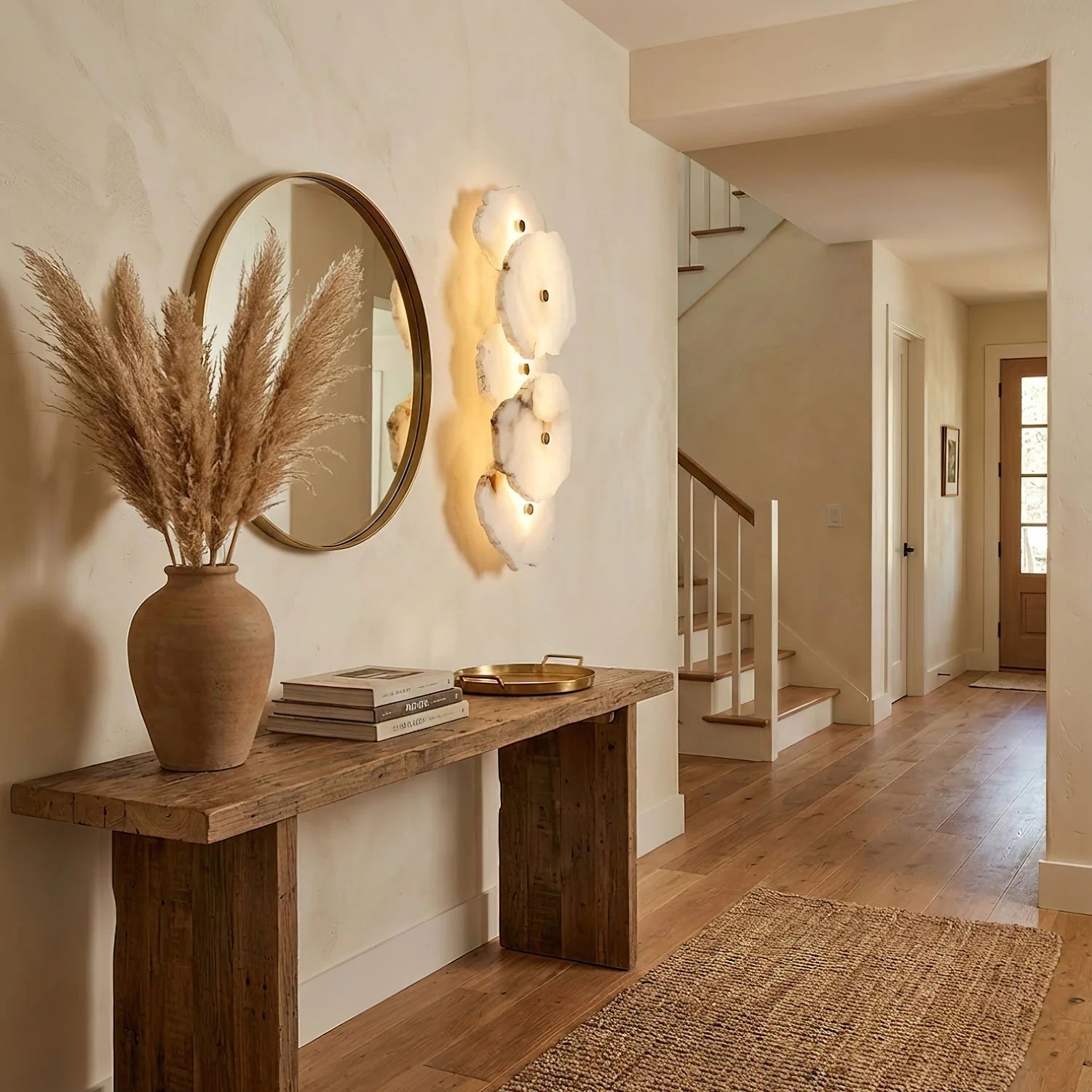 Applique Murale en Marbre Naturel Façon Galets — Lampe Murale Style Nordique | ROCAILLE™