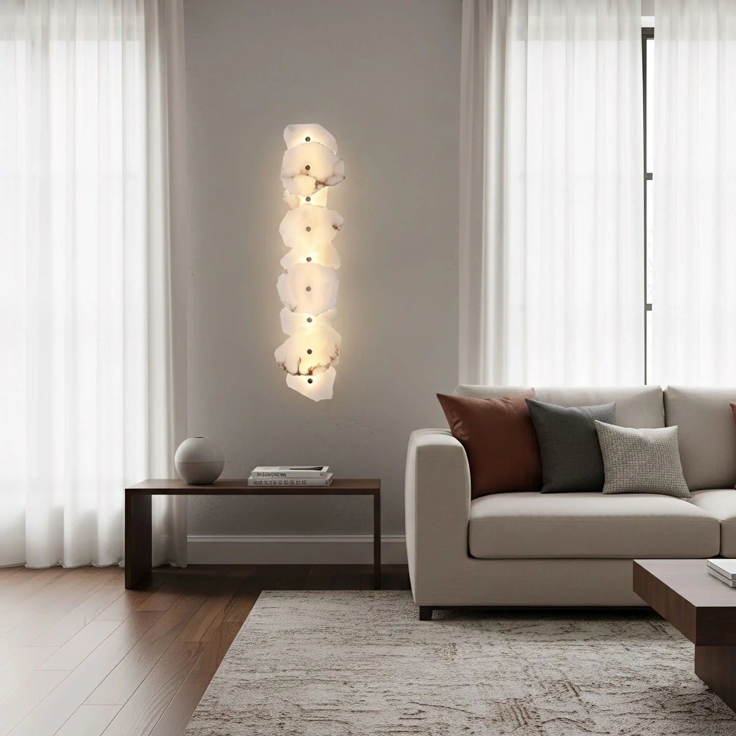 Applique Murale en Marbre Naturel Façon Galets — Lampe Murale Style Nordique | ROCAILLE™