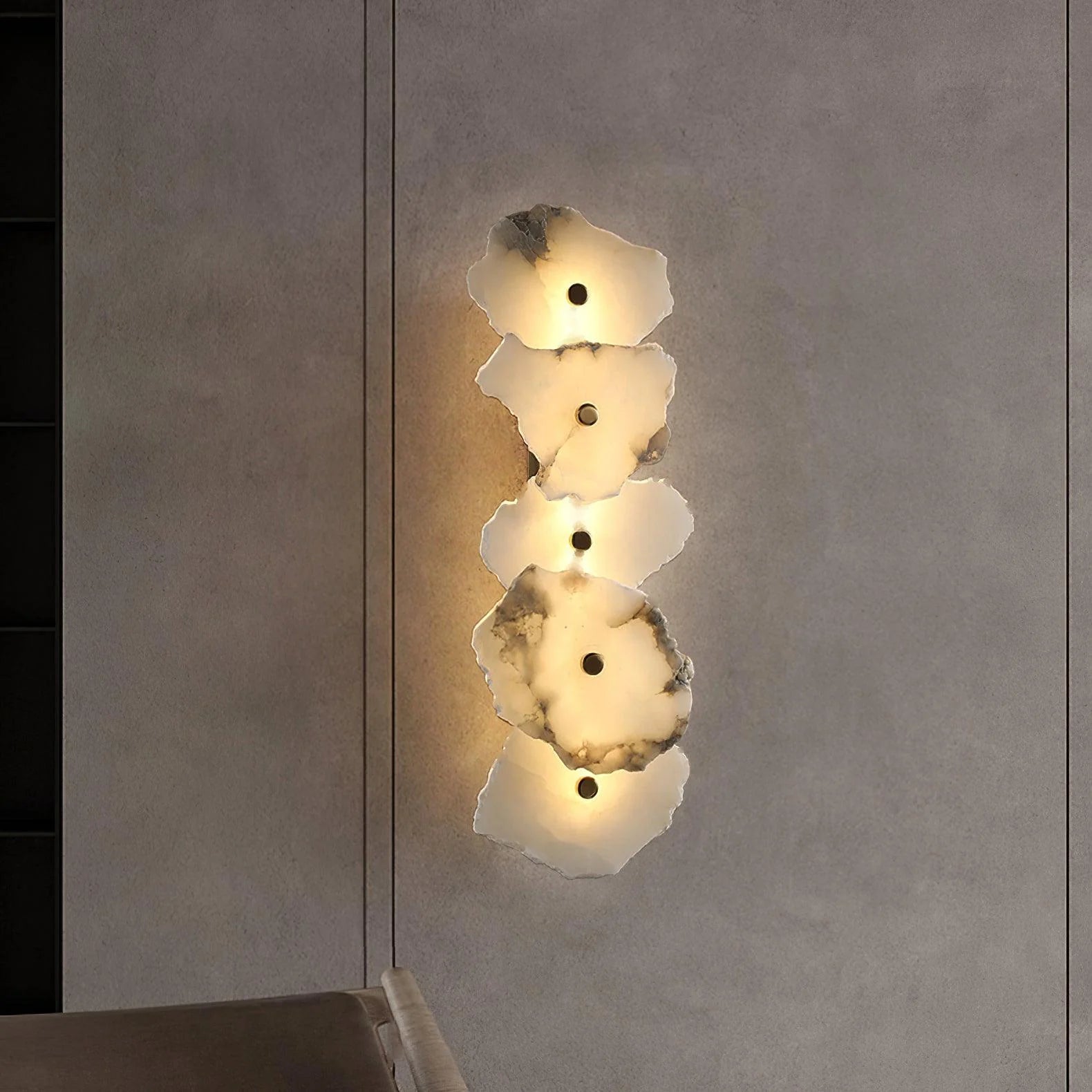 Applique Murale en Marbre Naturel Façon Galets — Lampe Murale Style Nordique | ROCAILLE™