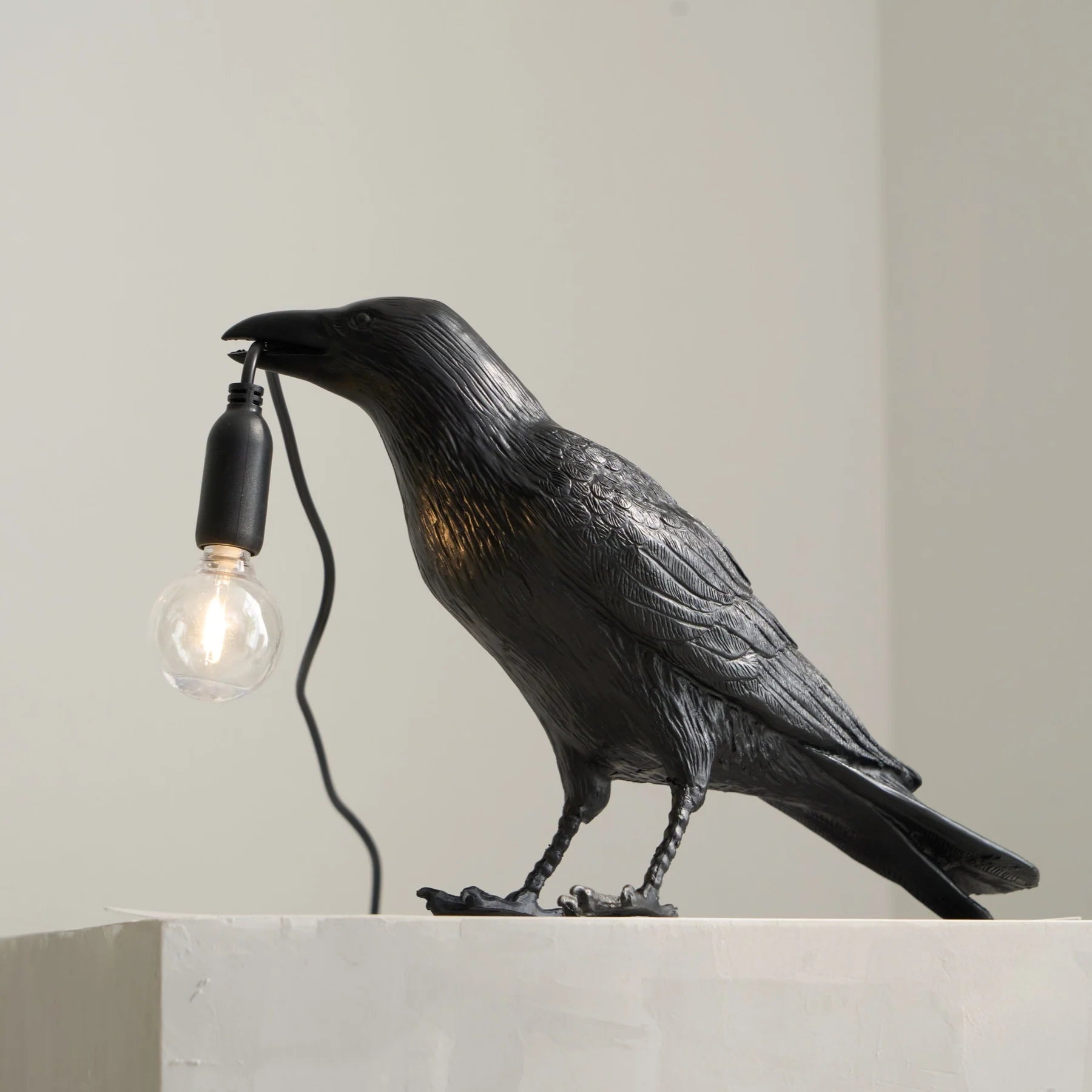 Lampe à Poser Design Corbeau Résine Sculpturale pour Chambre & Bureau | CORBEAU™