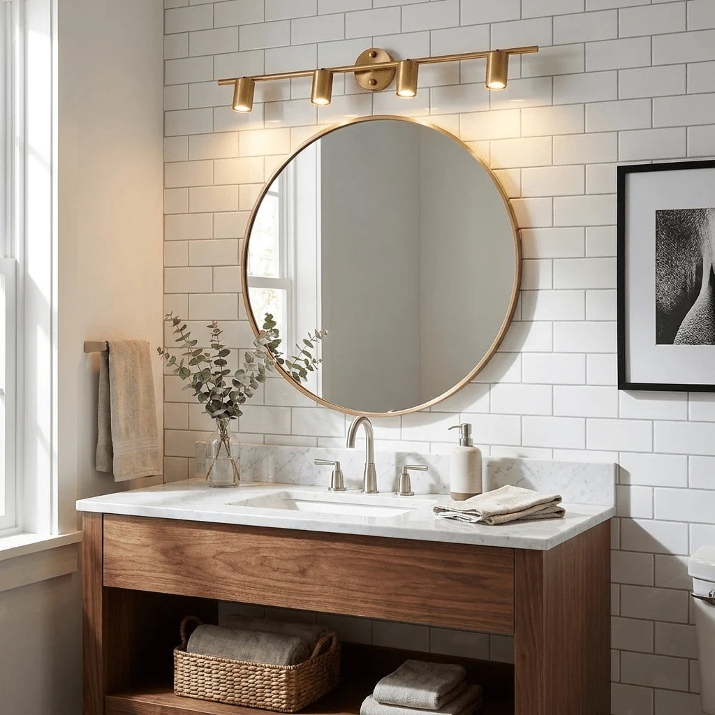 Plafonnier à Projecteurs Orientables en Laiton — Rampe Lumineuse Style Moderne | VISEUR™