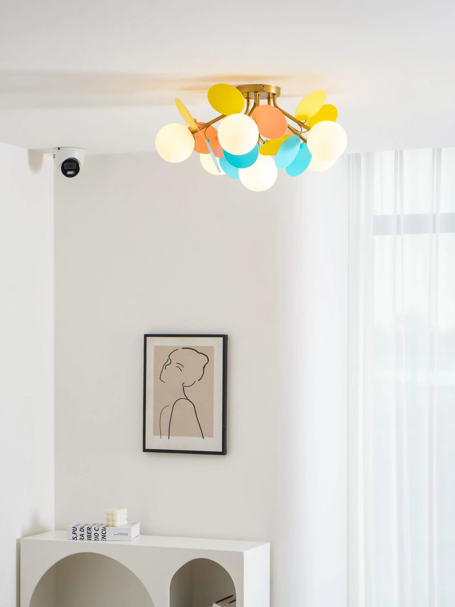 Plafonnier Design Fleur Multicolore Bulles de Verre pour Salon & Chambre | FLEUR™