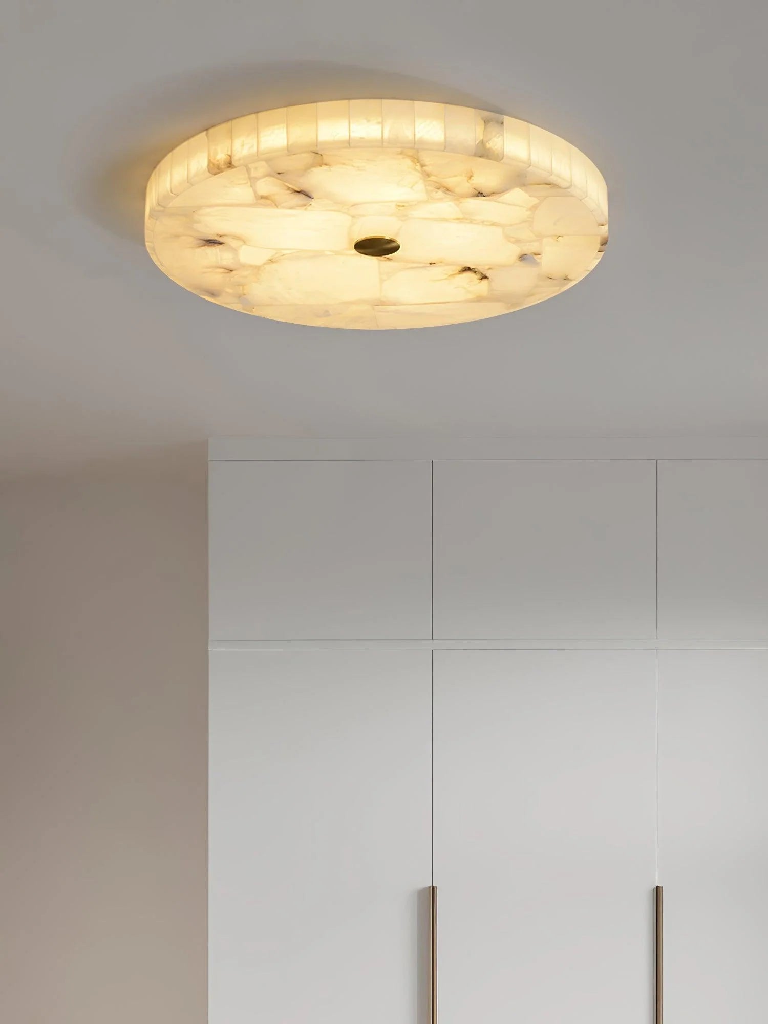 Plafonnier Rond en Marbre Albâtre — Applique Plafond Style Moderne | LUEUR™