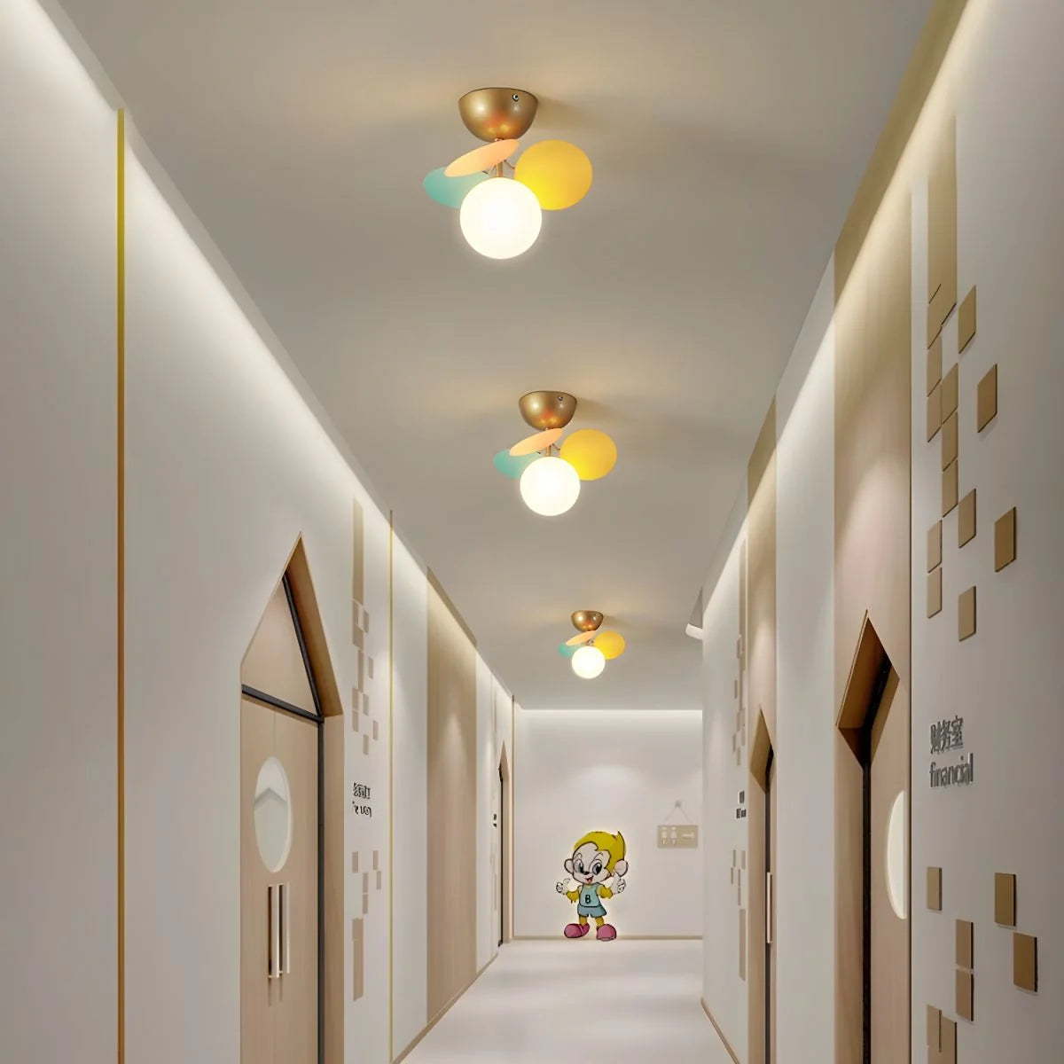 Plafonnier Design Fleur Multicolore Bulles de Verre pour Salon & Chambre | FLEUR™