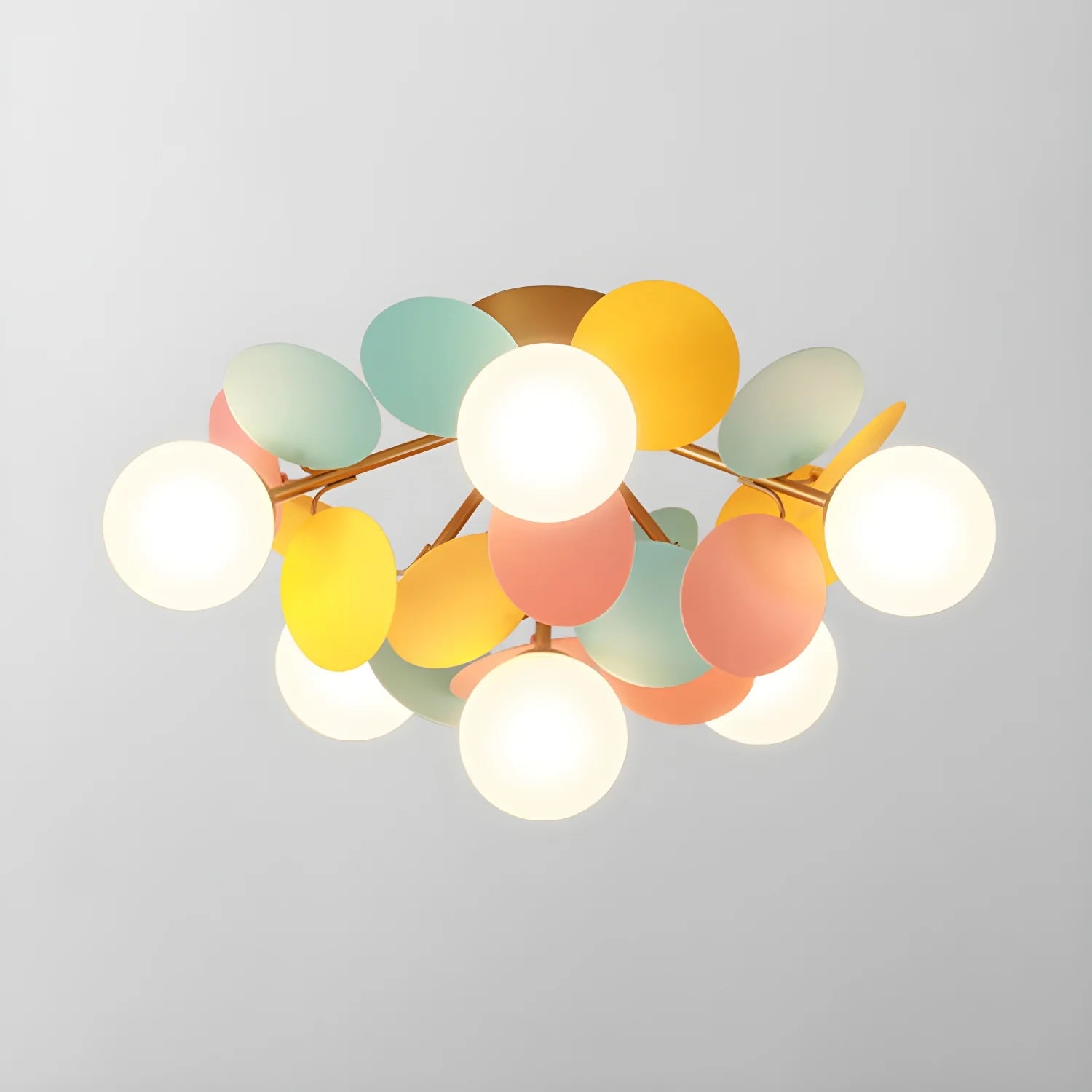 Plafonnier Design Fleur Multicolore Bulles de Verre pour Salon & Chambre | FLEUR™