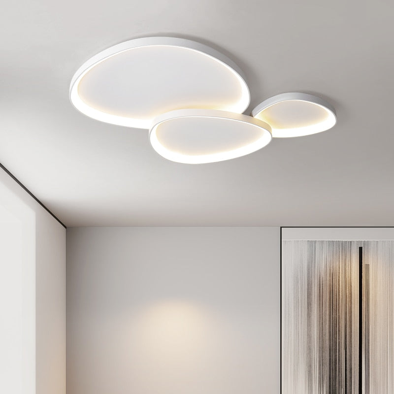 lustre LED décoratif bulle design simple en métal et acrylique avec lumière dimmable
