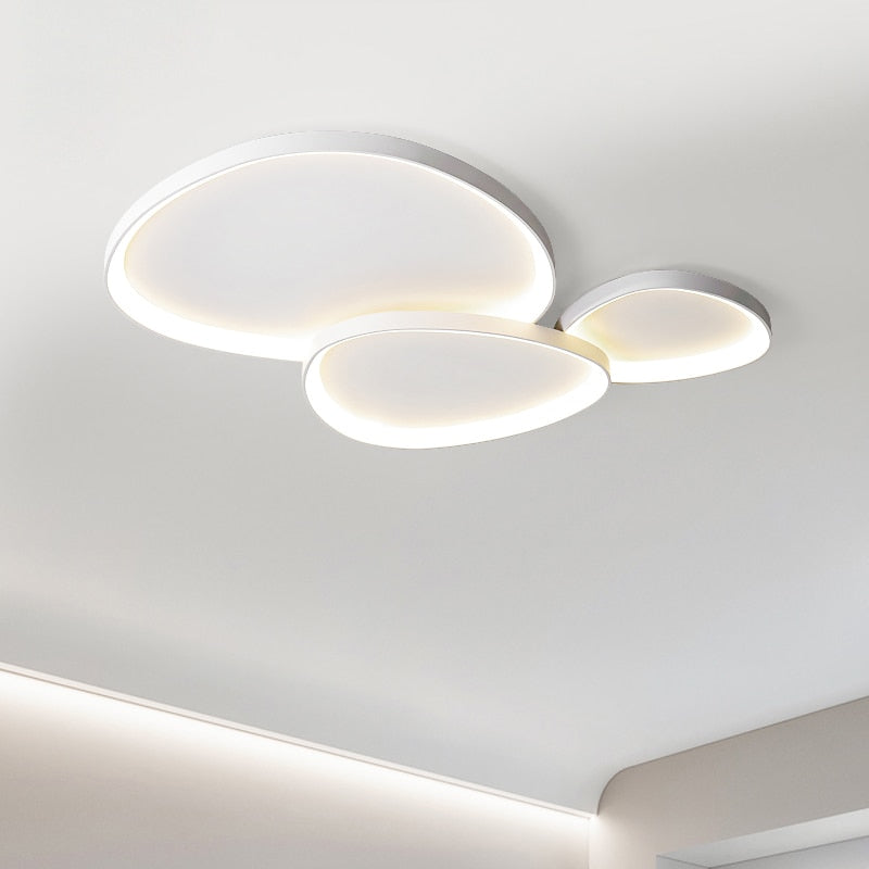 lustre LED décoratif bulle design simple en métal et acrylique avec lumière dimmable