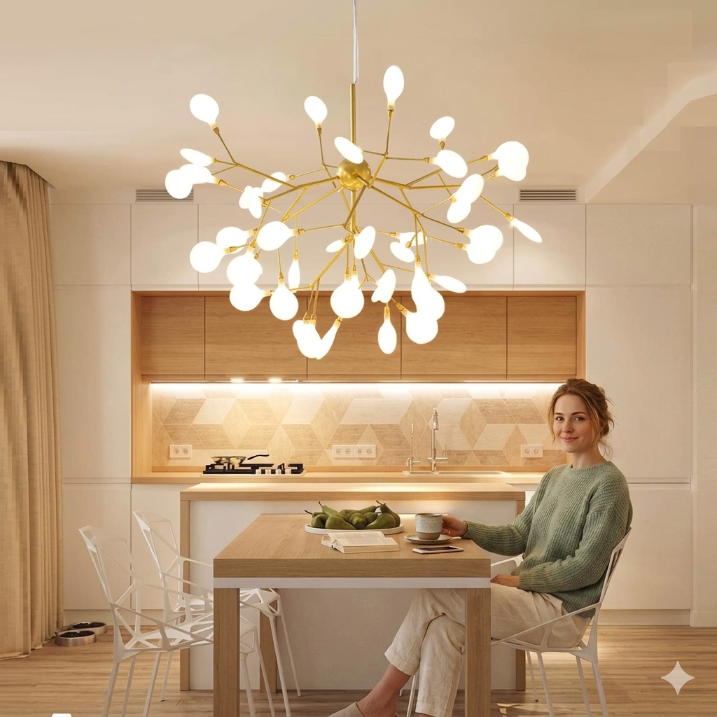 Suspension luminaire arbre doré design LED | TREE™