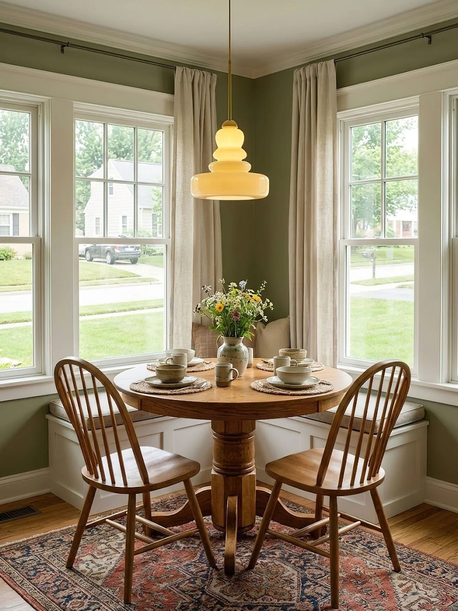 Suspension Cloche en Verre Teinté — Lustre Style Bauhaus Post-Moderne | CLOCHE™