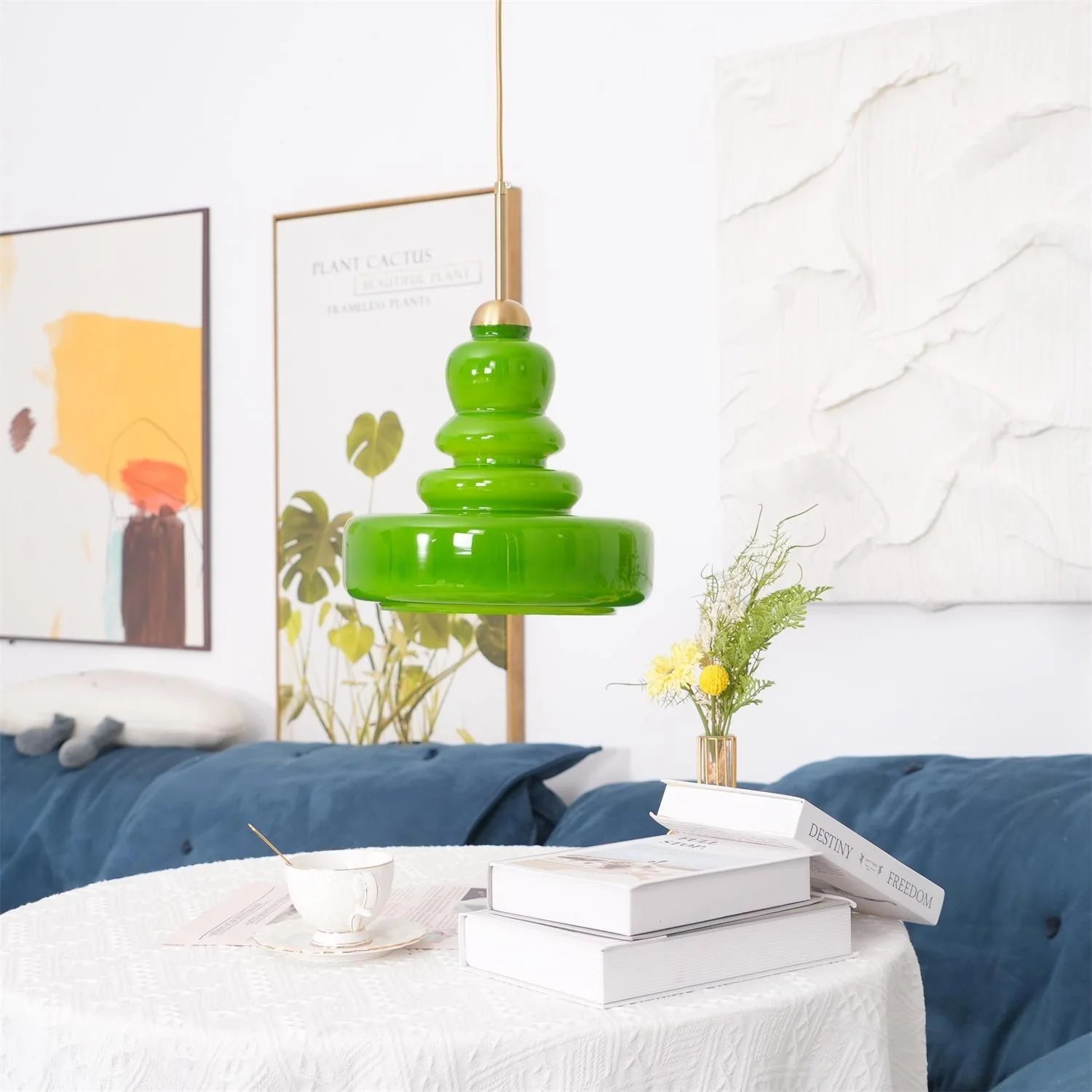 Suspension Cloche en Verre Teinté — Lustre Style Bauhaus Post-Moderne | CLOCHE™