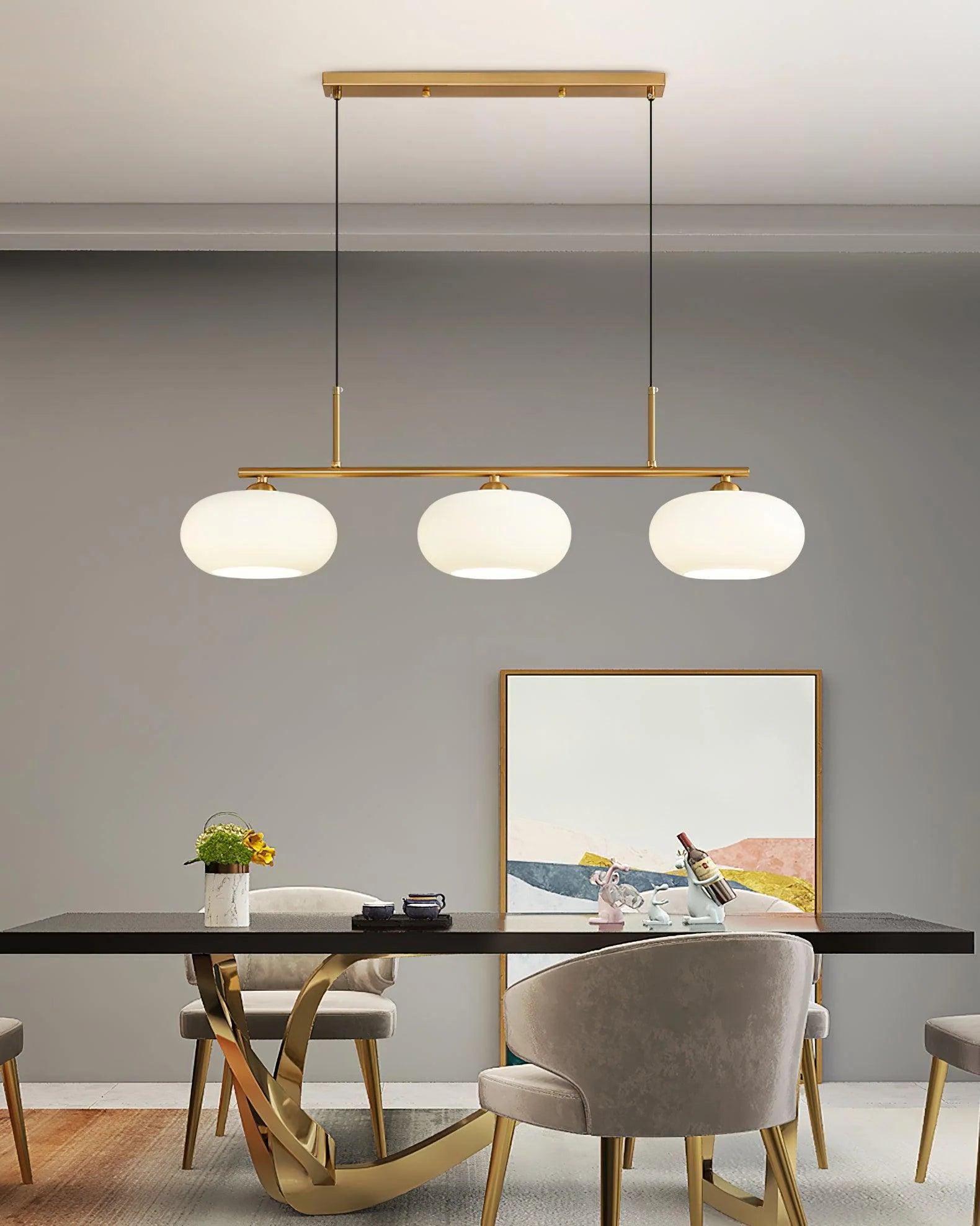 Suspension Globes en Verre Dépoli — Lustre 3 Bras Style Nordique | KAKI™