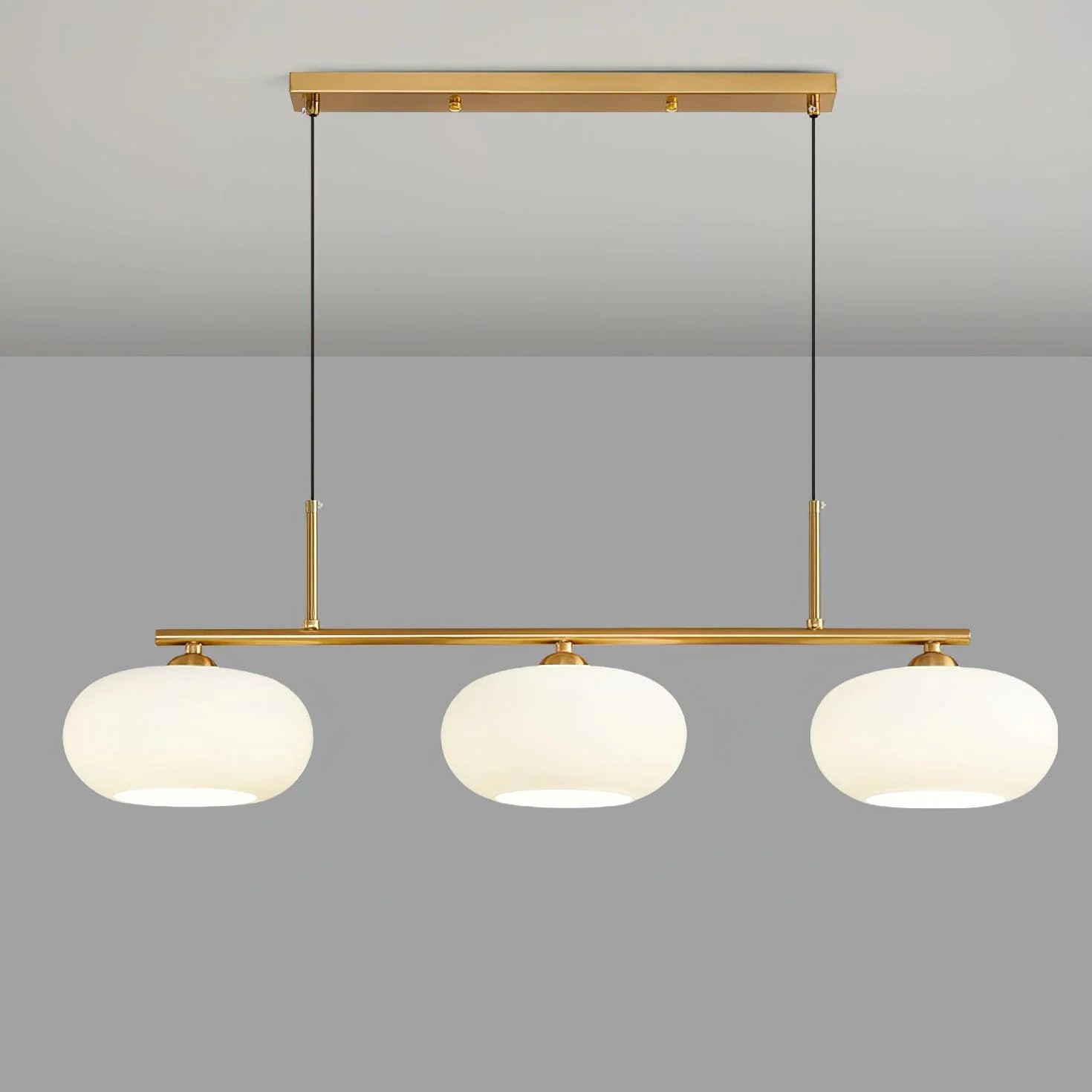 Suspension Globes en Verre Dépoli — Lustre 3 Bras Style Nordique | KAKI™