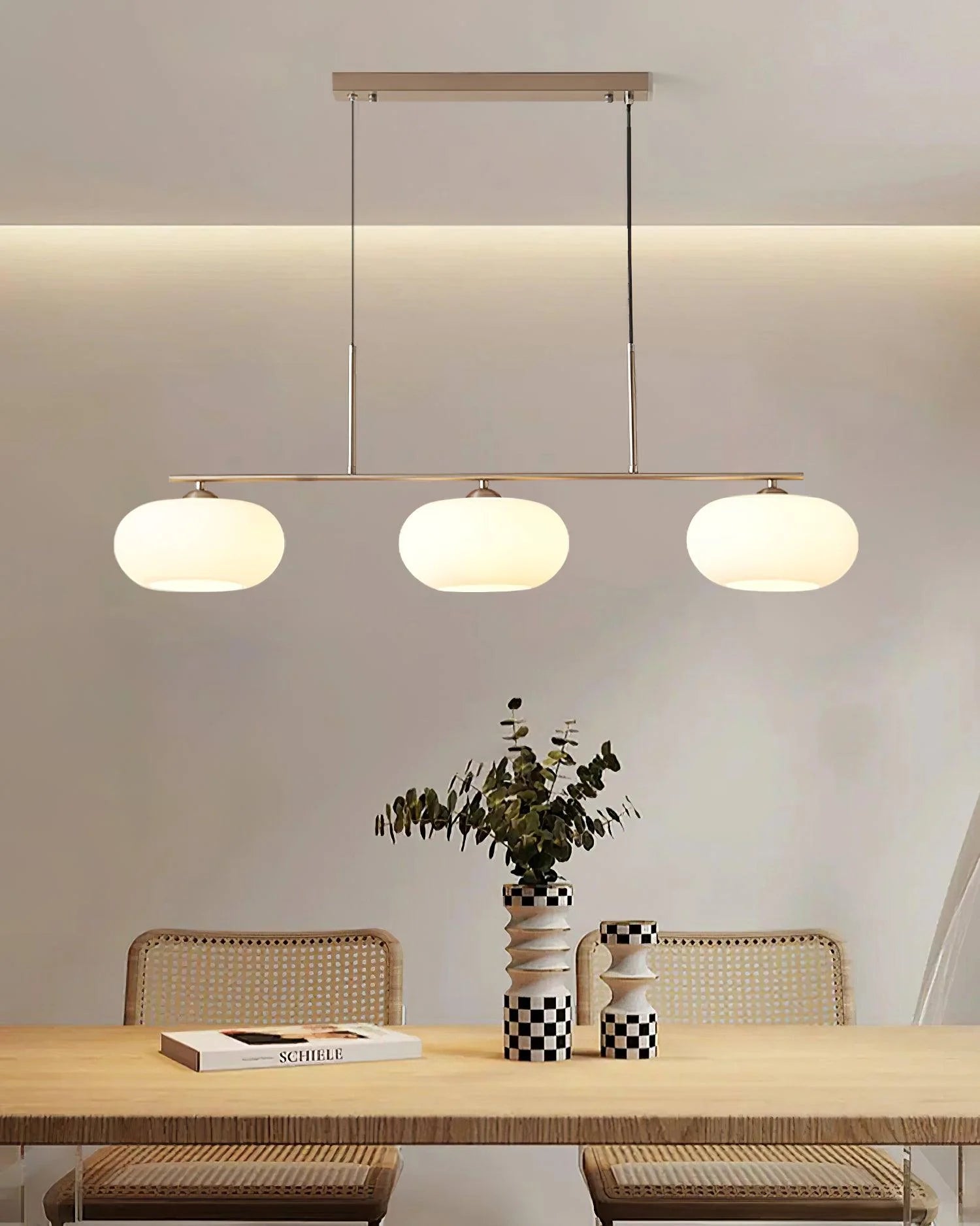 Suspension Globes en Verre Dépoli — Lustre 3 Bras Style Nordique | KAKI™