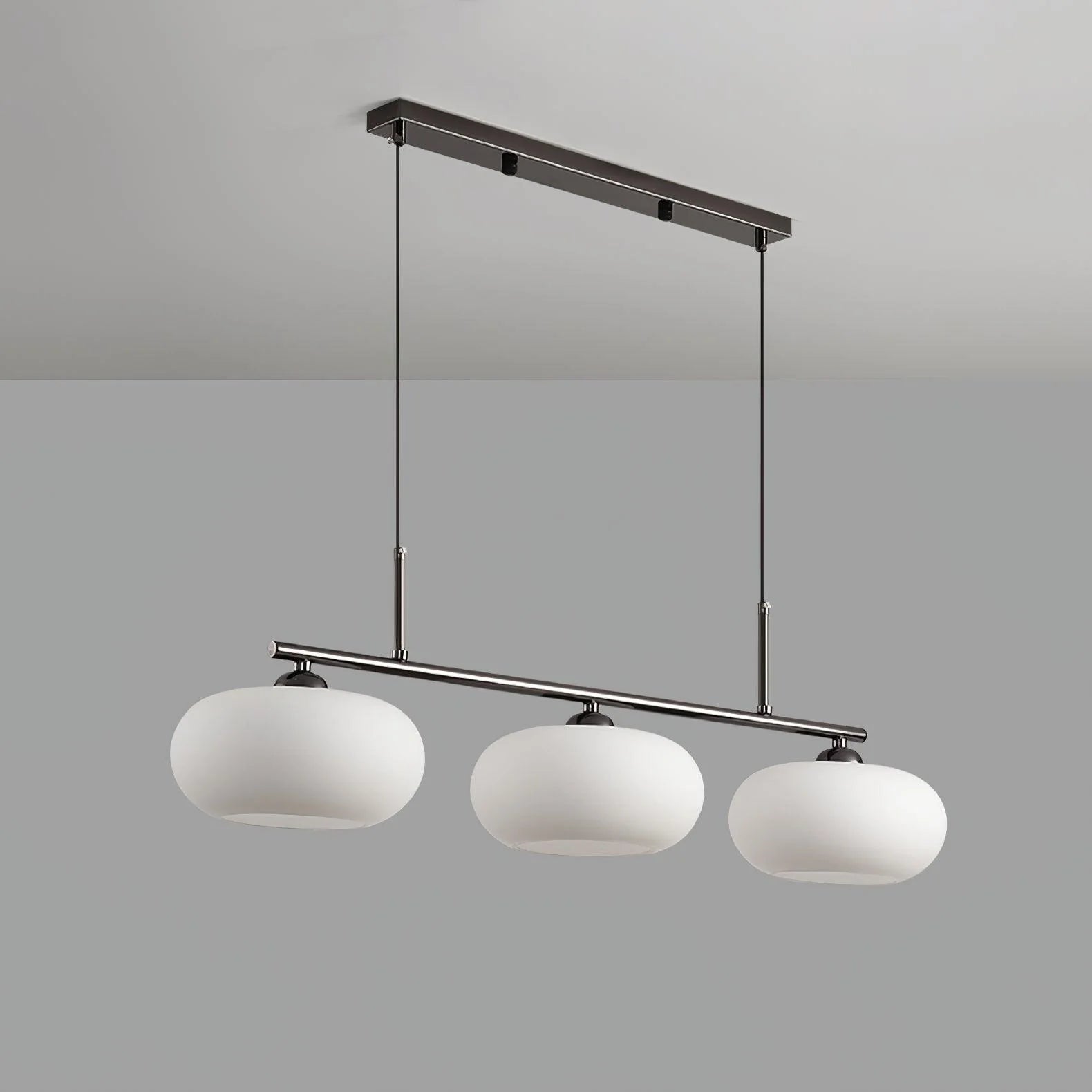 Suspension Globes en Verre Dépoli — Lustre 3 Bras Style Nordique | KAKI™