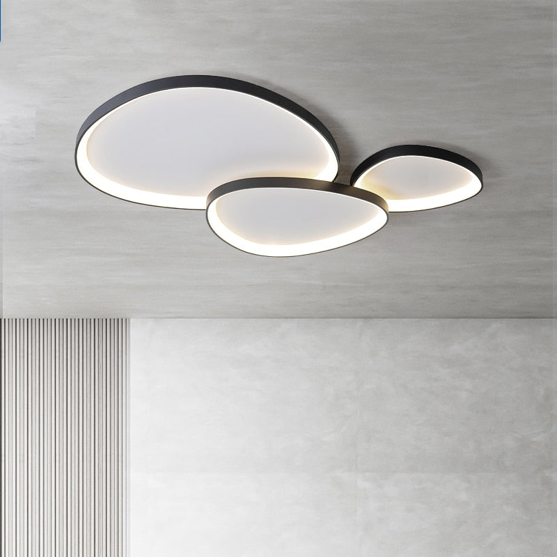 lustre LED décoratif bulle design simple en métal et acrylique avec lumière dimmable