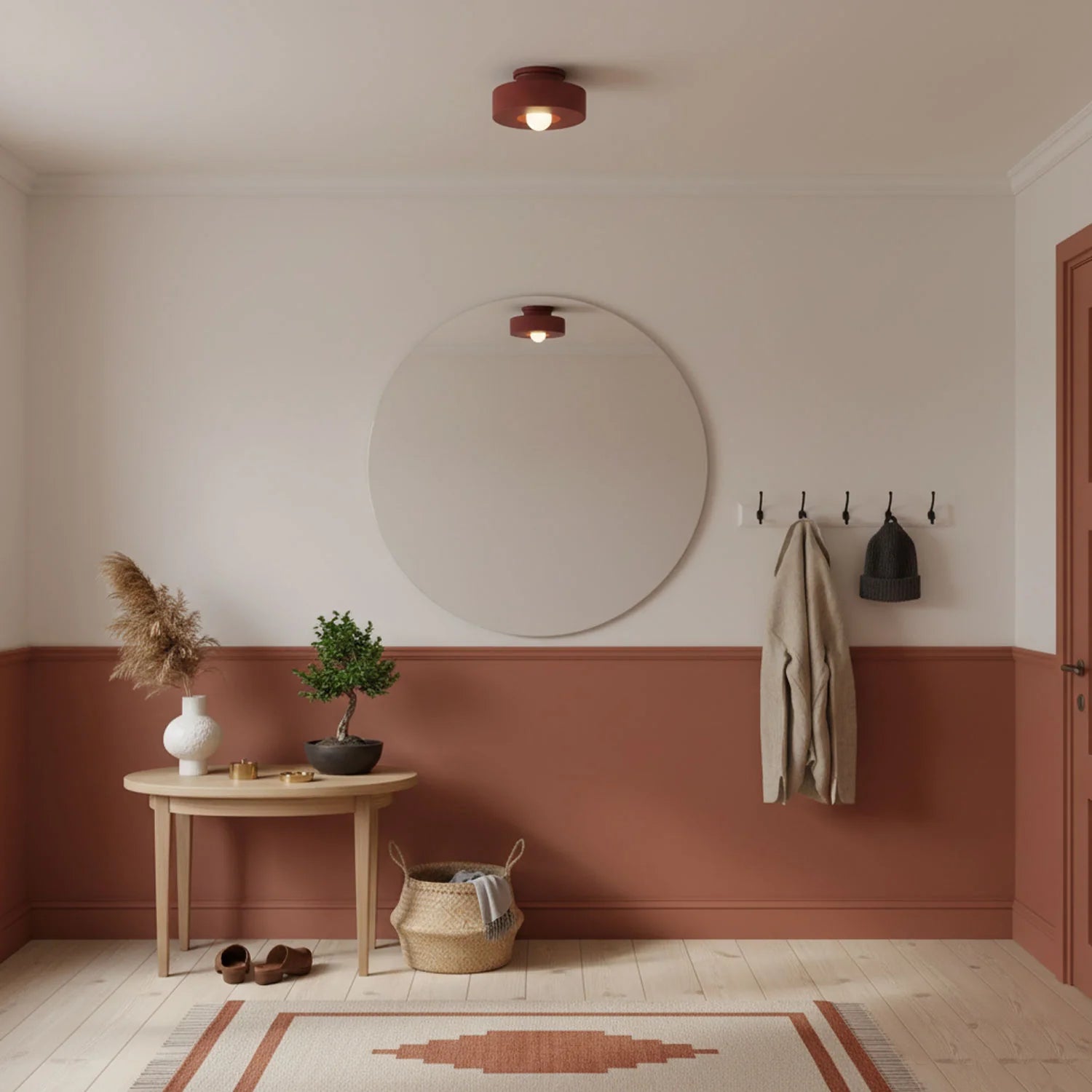 Plafonnier Rond en Résine — Applique Plafond Style Nordique Minimaliste | COUPOLE™