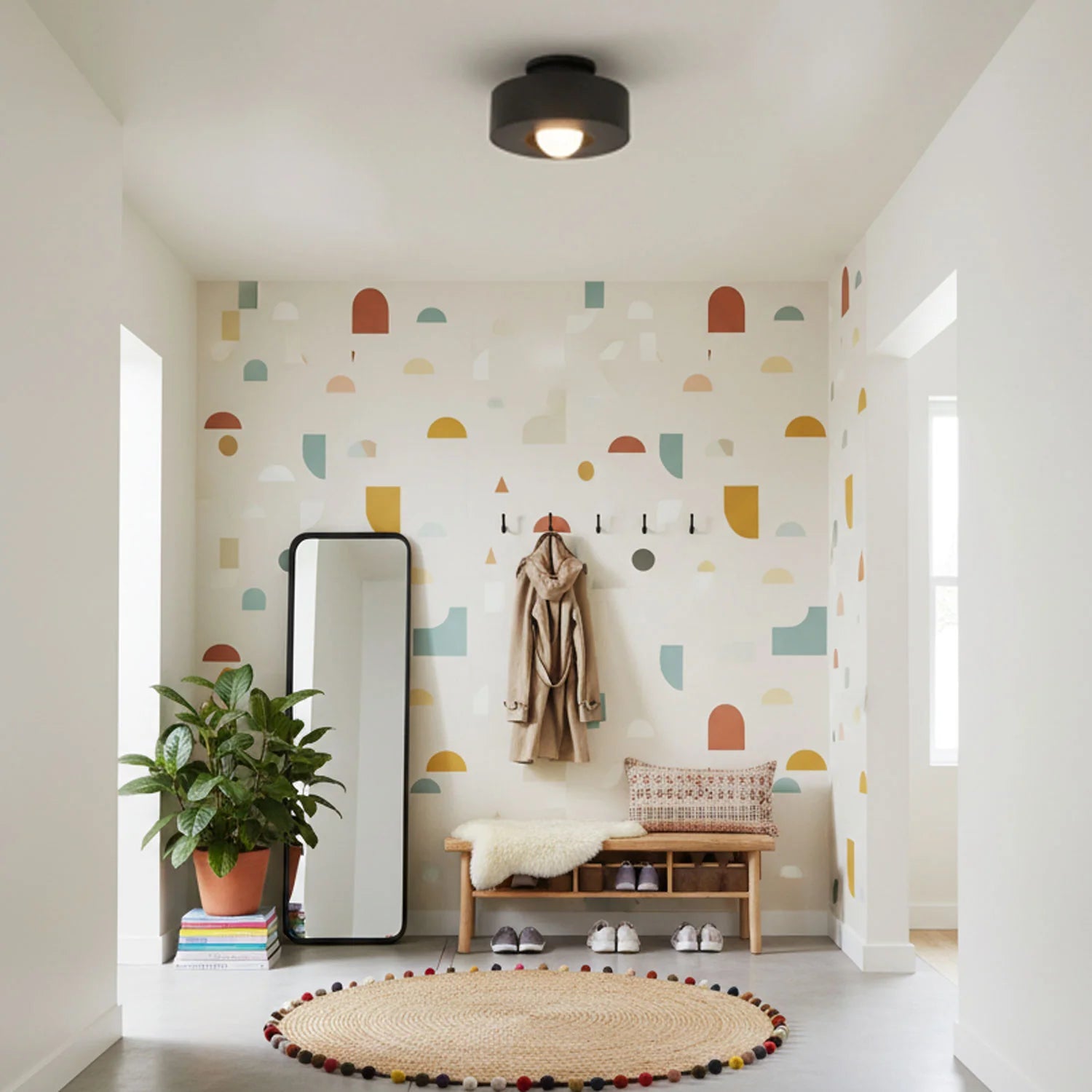 Plafonnier Rond en Résine — Applique Plafond Style Nordique Minimaliste | COUPOLE™