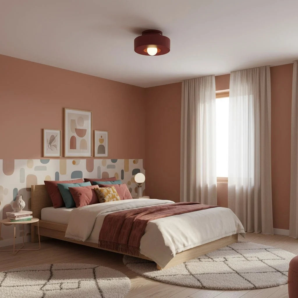 Plafonnier Rond en Résine — Applique Plafond Style Nordique Minimaliste | COUPOLE™
