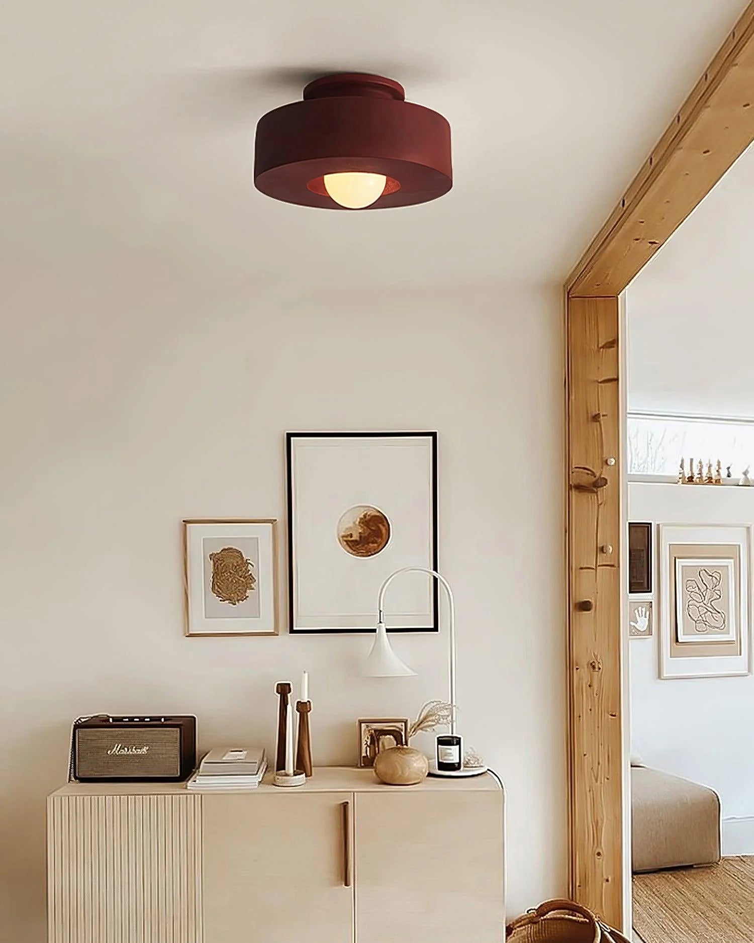 Plafonnier Rond en Résine — Applique Plafond Style Nordique Minimaliste | COUPOLE™