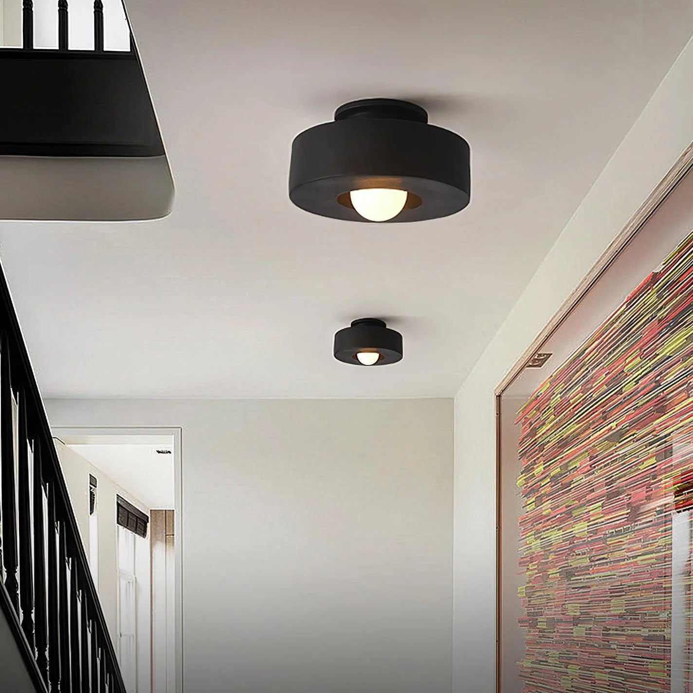 Plafonnier Rond en Résine — Applique Plafond Style Nordique Minimaliste | COUPOLE™