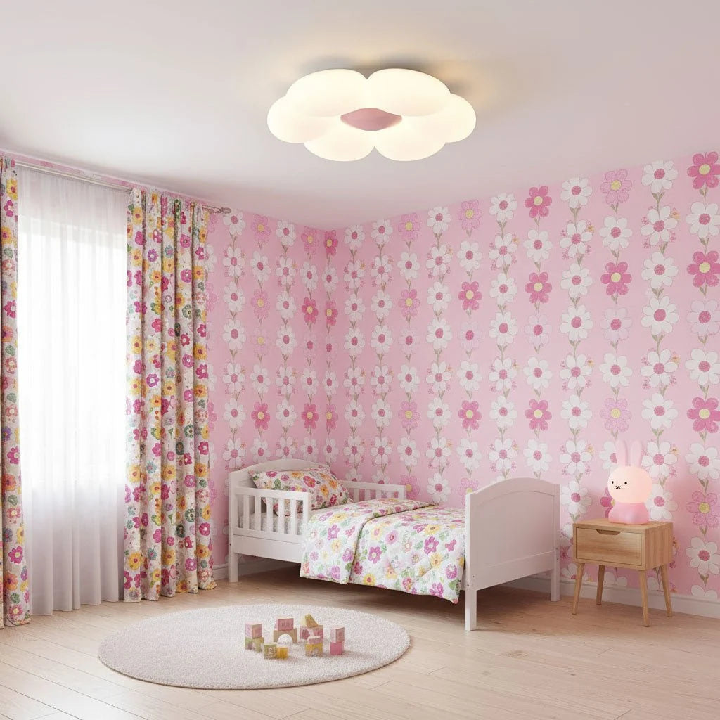 Plafonnier Fleur Enfant Romantique — Lampe Chambre Princesse Style Rond | PIVOINE™