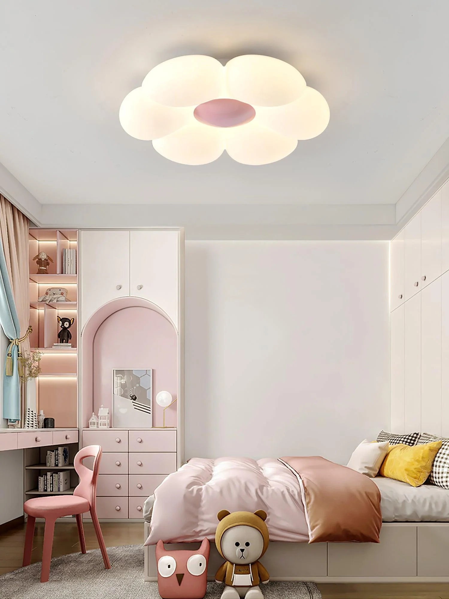 Plafonnier Fleur Enfant Romantique — Lampe Chambre Princesse Style Rond | PIVOINE™