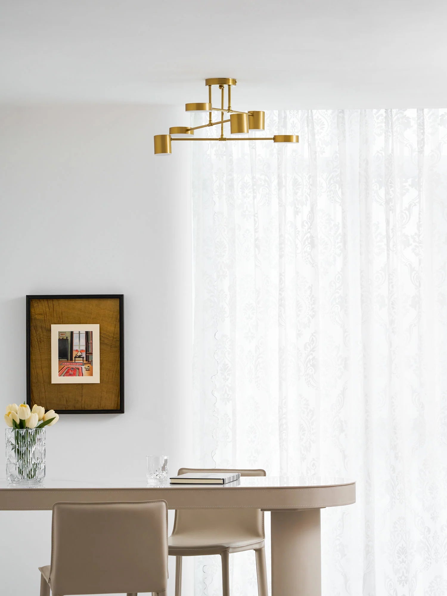 Lustre Semi-Encastré 6 Bras en Fer — Plafonnier Style Moderne | ÉTOILE™